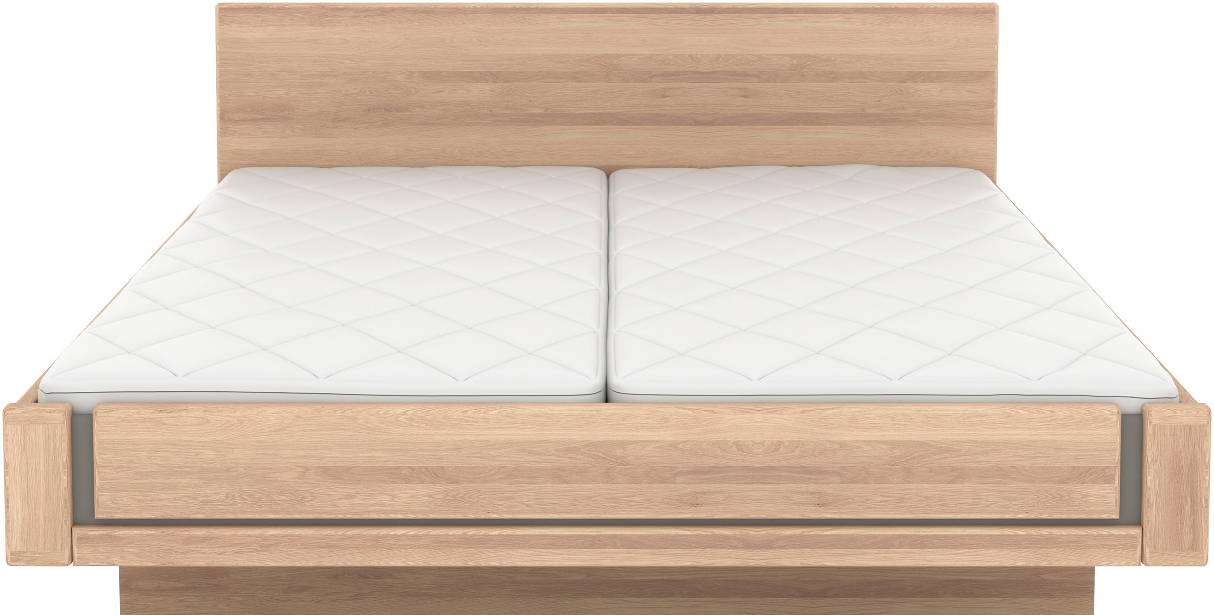 Musterring Holzbett »Sorrent, Bettgestell, Bettrahmen, teilmassiv Eiche«, (MADE IN GERMANY), Eiche teilmassiv, Liegehöhenverstellung, in schwebender Optik