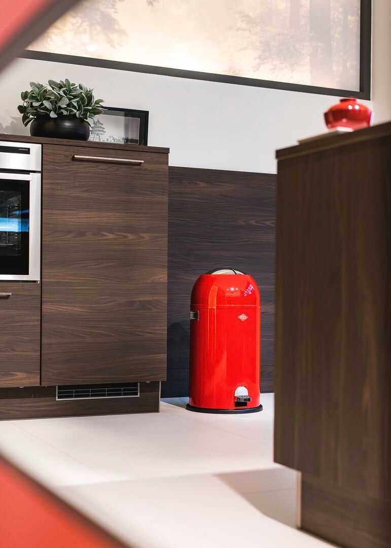 WESCO Mülleimer »Kickmaster Abfallsammler mit Dämpfer« 1 Behälter mit Metalleinsatz, Fußtritt, Klappe, Griff und Bodenring