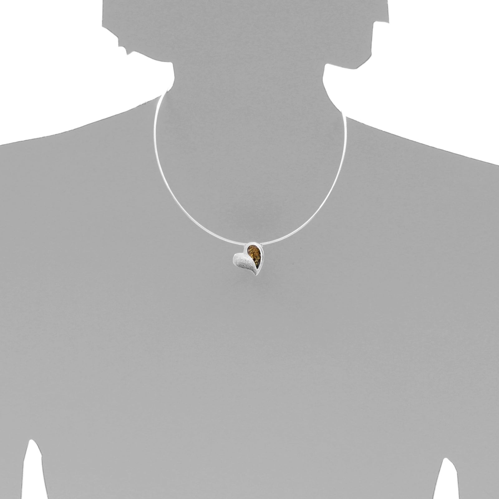 OSTSEE-SCHMUCK Kette mit Anhänger »- Gleiter-Herz 20 mm - Silber 925/000 - Bernstein«