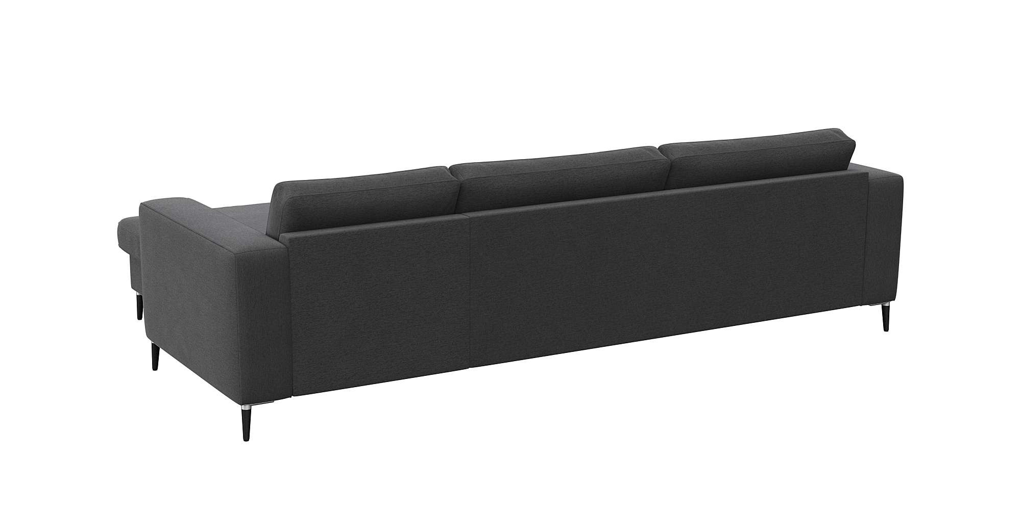 FLEXLUX Ecksofa »Fiore, superbequemer Sitzkomfort durch Kaltschaum im Sitz, L-Form«, breite Armlehnen, Füße Alu+schwarz