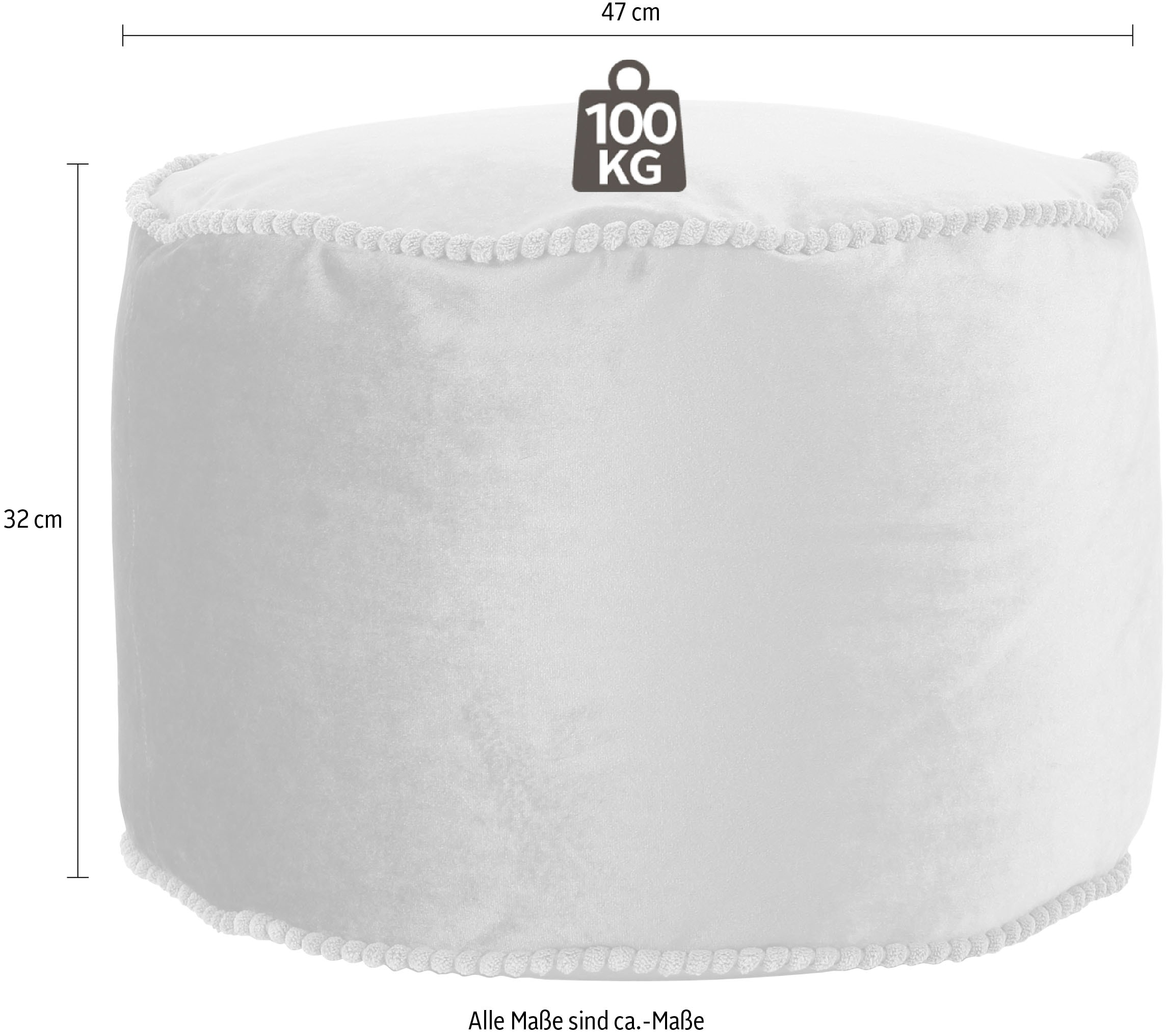 Kayoom Stauraumhocker »Pouf Taj Mahal 125, trendige samtige Oberfläche«, (1 St.), samtweich, farbig, modern, orientalisches Design