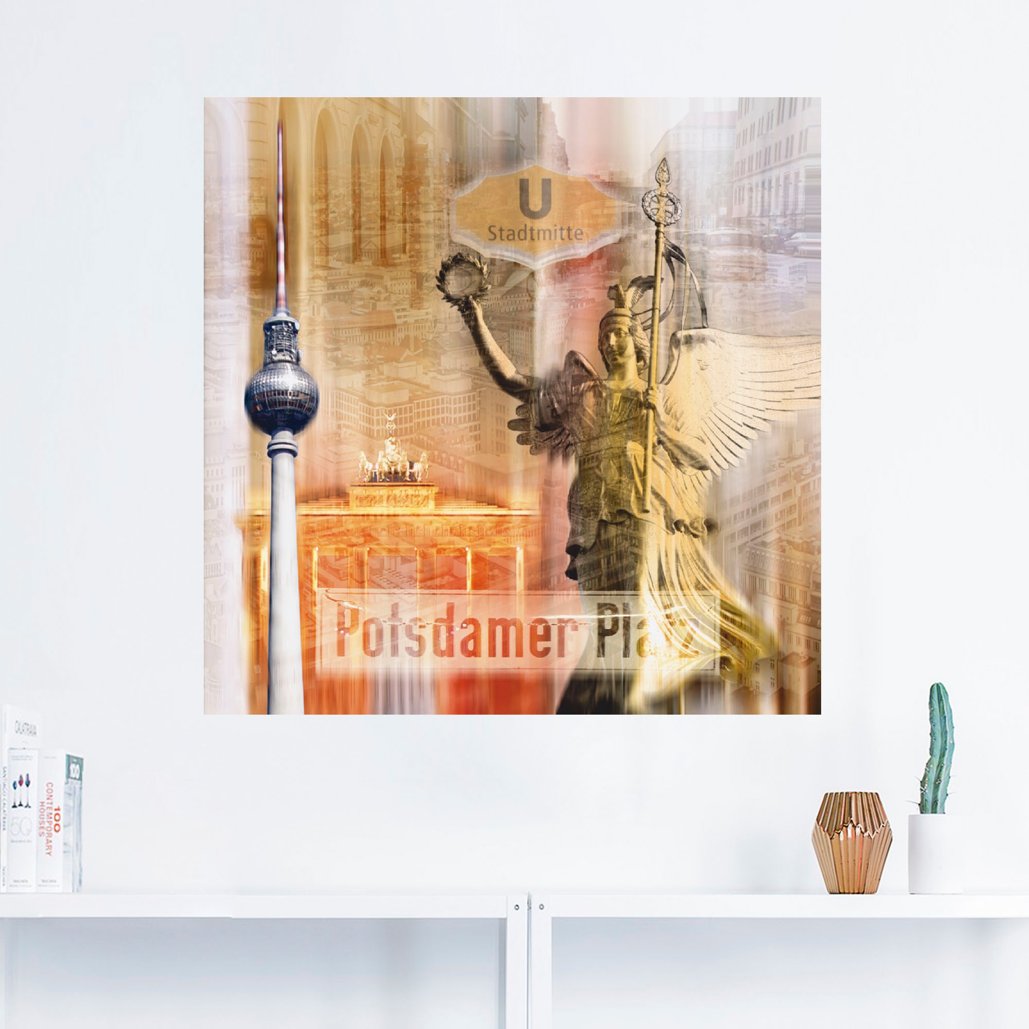 »Berlin St.), Artland Poster OTTO Skyline Wandaufkleber Größen in oder (1 als im Shop V«, Collage Gebäude, Online Wandbild versch. Leinwandbild,