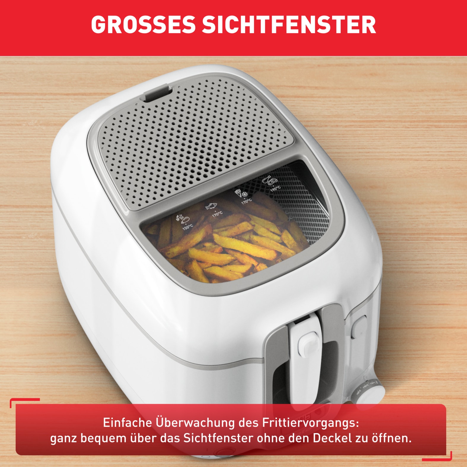 Tefal Fritteuse »FR3141 Super Uno«, 1800 W, Fassungsvermögen 2,2 l, einstellbarer Thermostat, leichte Anwendung & Reiningung, FR3141
