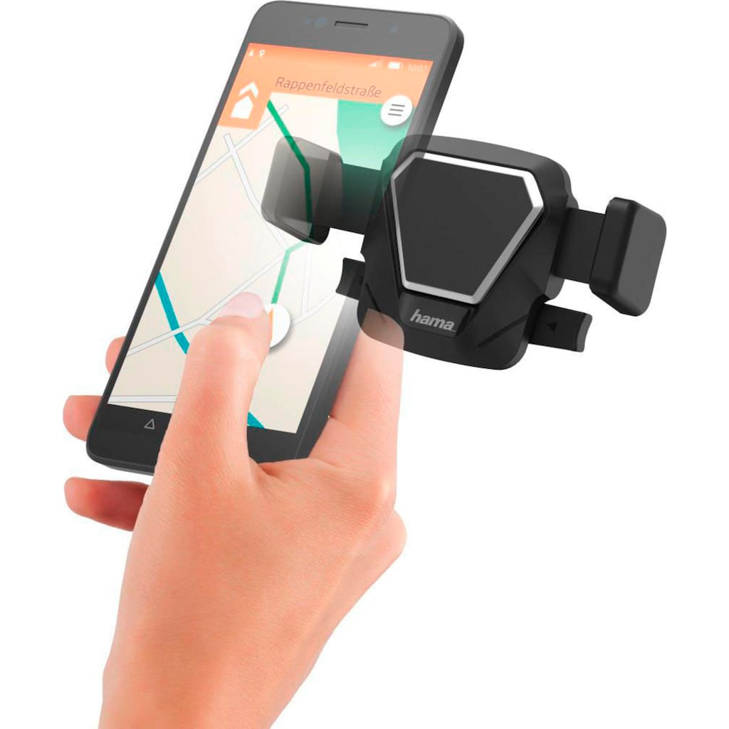 Hama Smartphone-Halterung »Uni-Smartphone-Halter "Easy Snap Vent", Geräte mit Breite 5,5 - 8,5 cm«