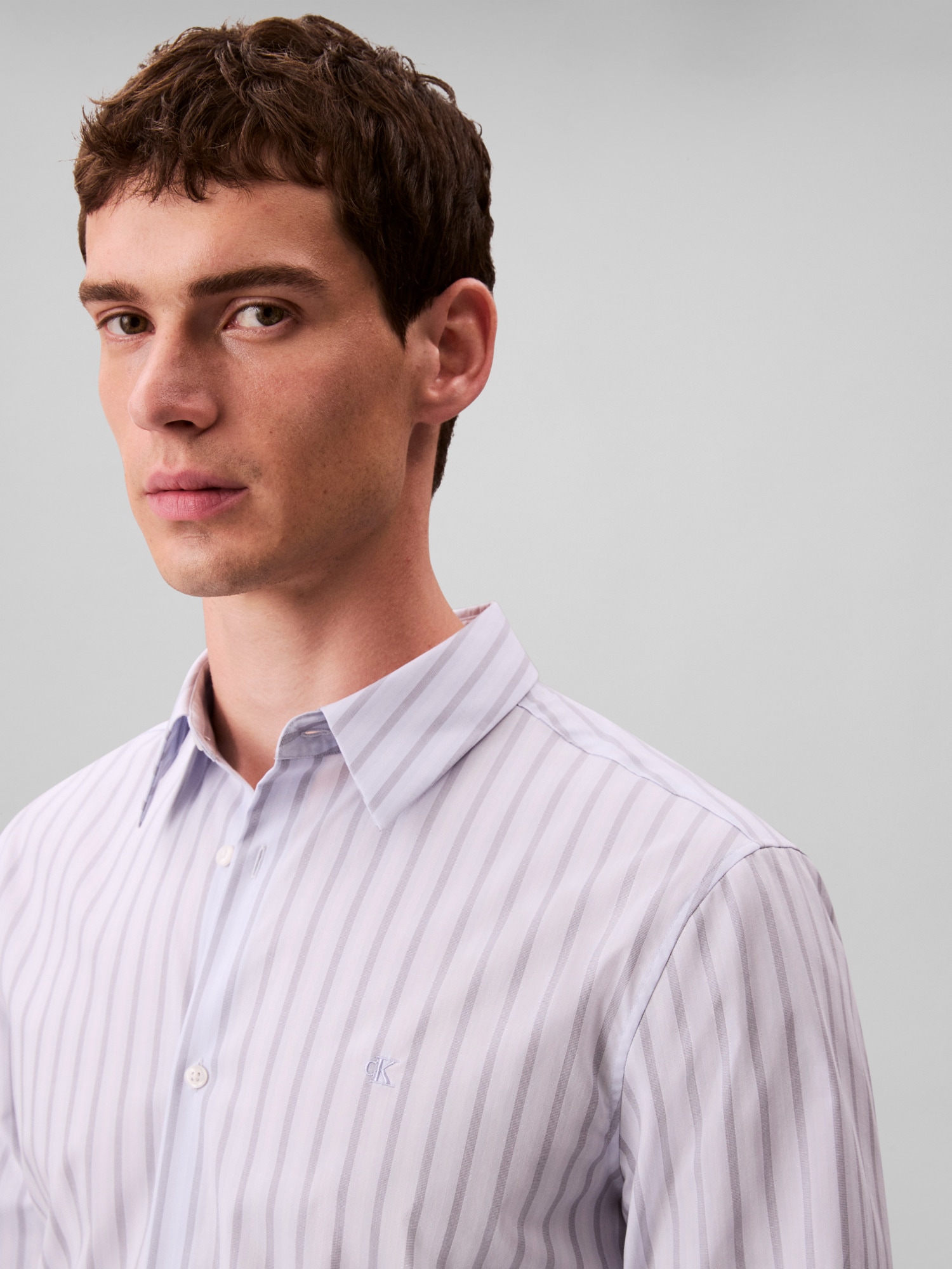 Calvin Klein Businesshemd »LS MULTI STRIPE STRETCH SLIM SHI«, Mit Rundhalsausschnitt, slim fit