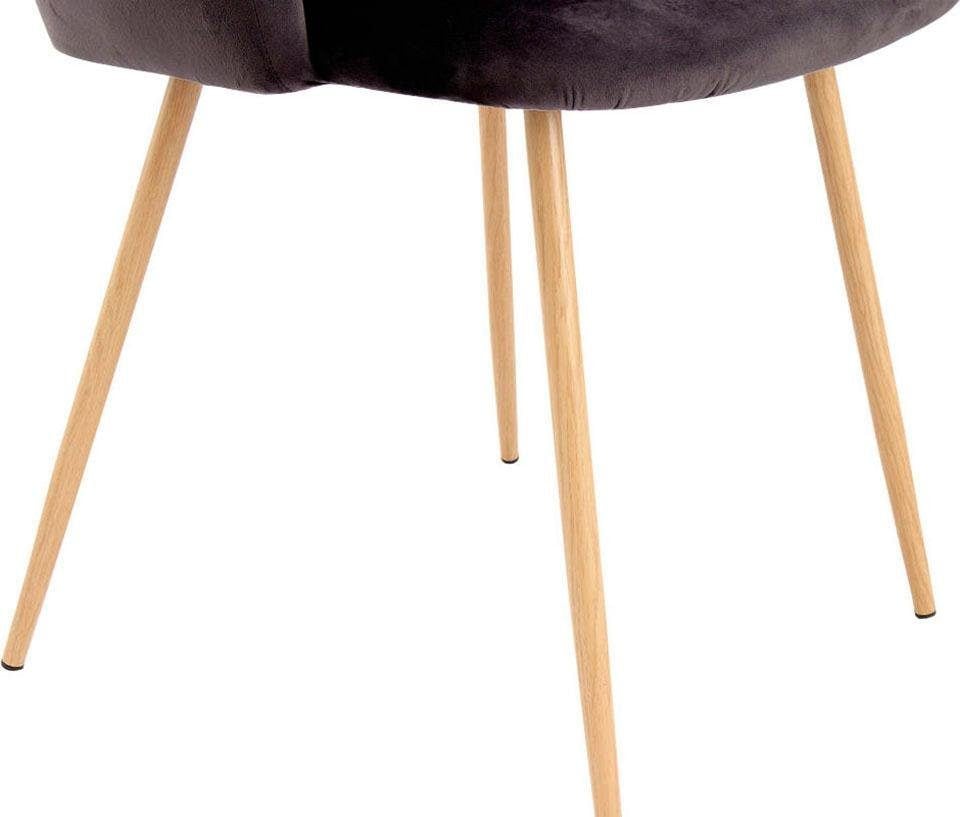 Kayoom Polsterstuhl »Stuhl Celina 110 2er-Set Grau,samtweicher Bezug in moderner Farbgebung« (Set) 2 Stk.samtweicher Bezug, bequem, zeitlos, Hingucker in jedem Wohnbereich