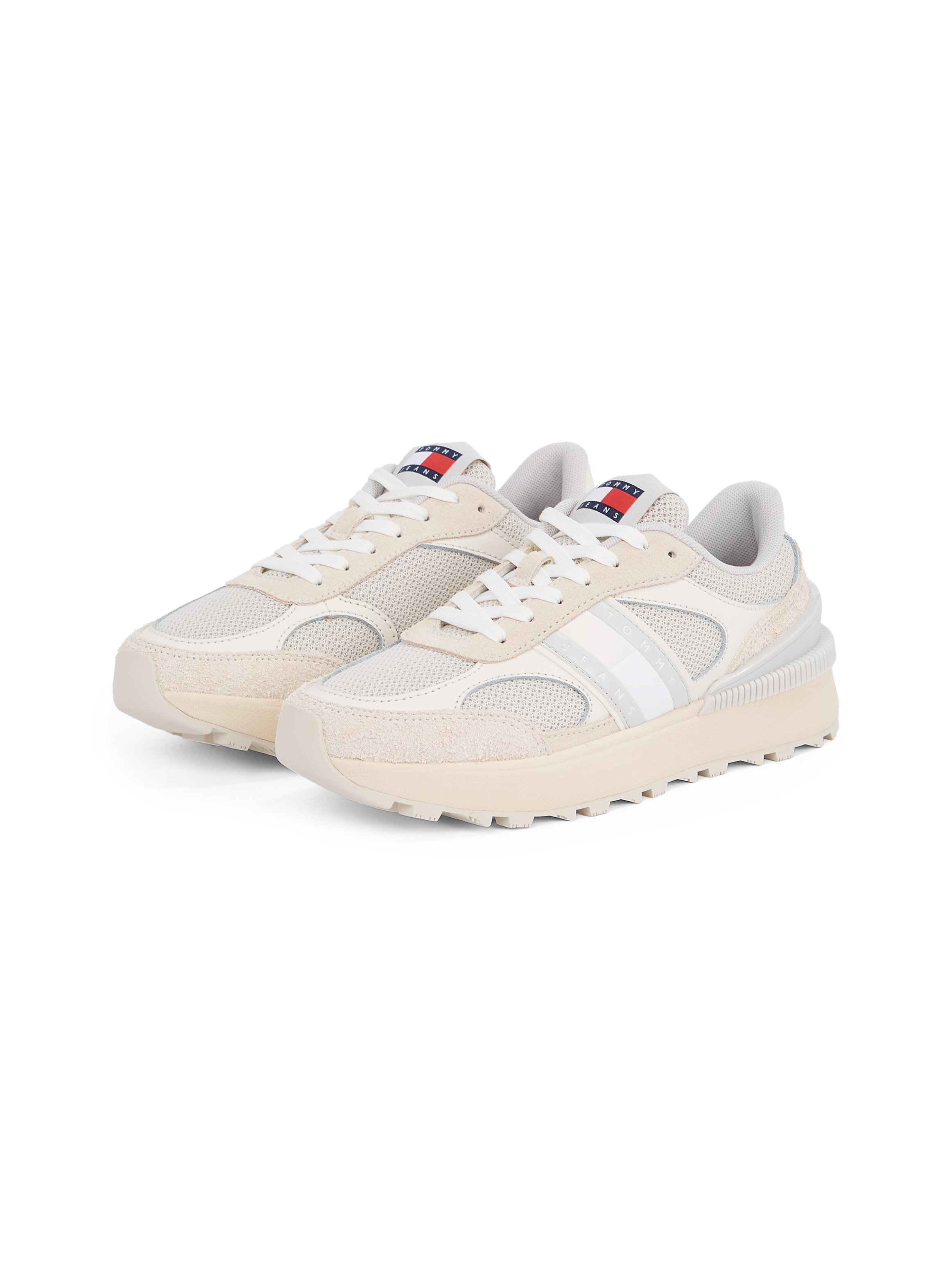 Tommy Jeans Plateausneaker »TJW TECH RUNNER«, Freizeitschuh, Halbschuh, Schnürschuh im Materialmix