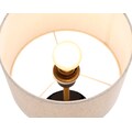Home affaire Tischleuchte »San Marina«, E27, 1 St., Tischlampe mit zweifarbigem Fuß in schwarz / holzfarben und Leinenschirm / Stoff - Schirm beige Ø 25 cm, Höhe 40 cm