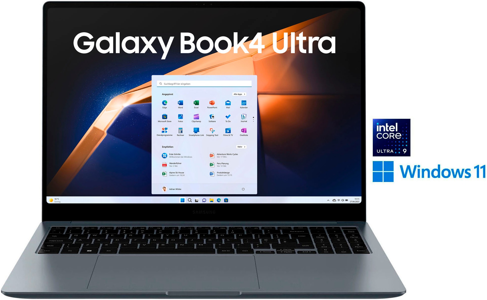 Samsung Notebook »NP960X Galaxy Book4 Ultra 16''«, 40,6 cm, / 16 Zoll, Intel, Core Ultra 9, GeForce RTX, 1024 GB SSD, Intel Core Ultra 9 Prozessor, 32 GB + 1 TB