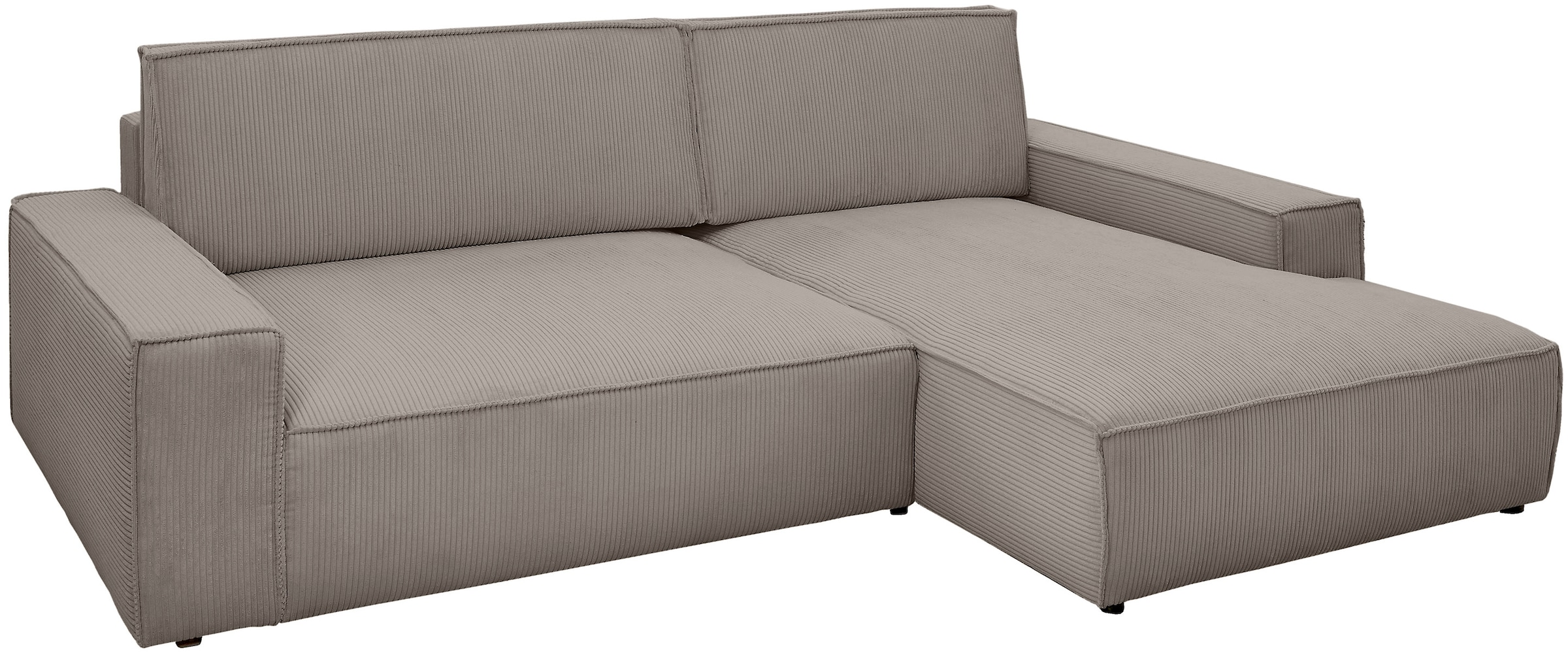 Home affaire Ecksofa »NEU: SHERWOOD XXL 284, Big-Sofa L-Form, tiefe Sitzfläche 95 cm, Cord«, Recamiere rechts/links, als Schlafsofa stellbar, Cord u. Leinenoptik