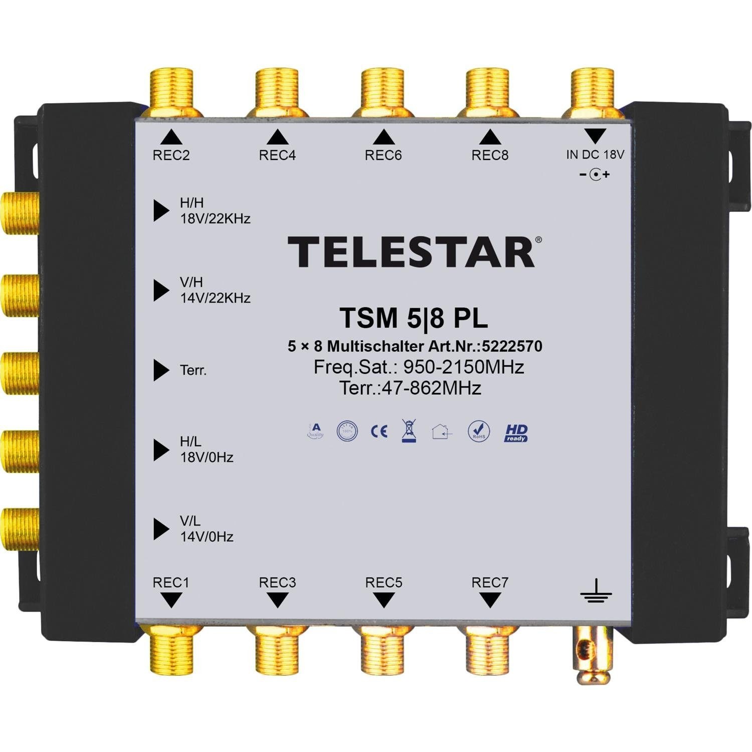 TELESTAR SAT-Multischalter zum Anschluss von bis zu 8 SAT-Receivern