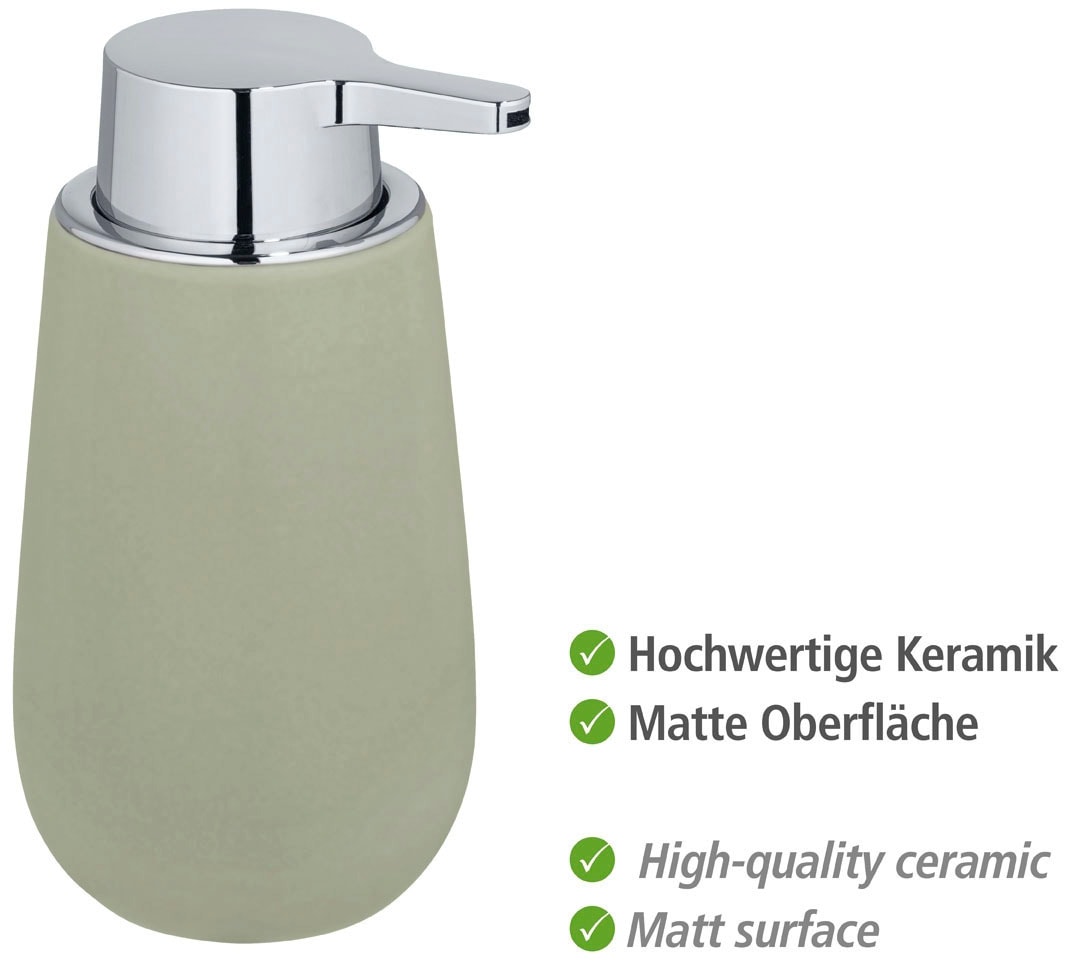 WENKO Seifenspender »Badi«, (1 tlg.), Lindgrün, Keramik, 320 ml