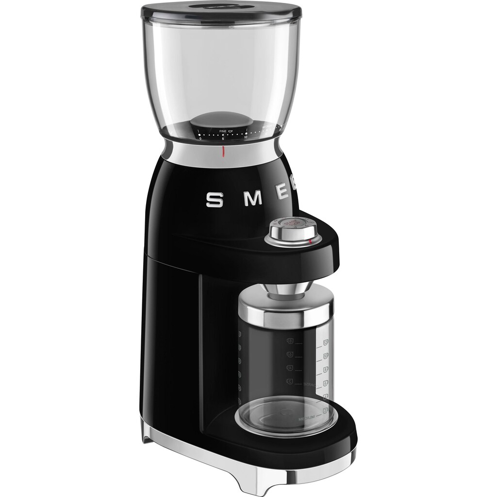 Smeg Kaffeemühle »CGF01BLEU Schwarz«, 150 W, Kegelmahlwerk, 350 g Bohnenbehälter
