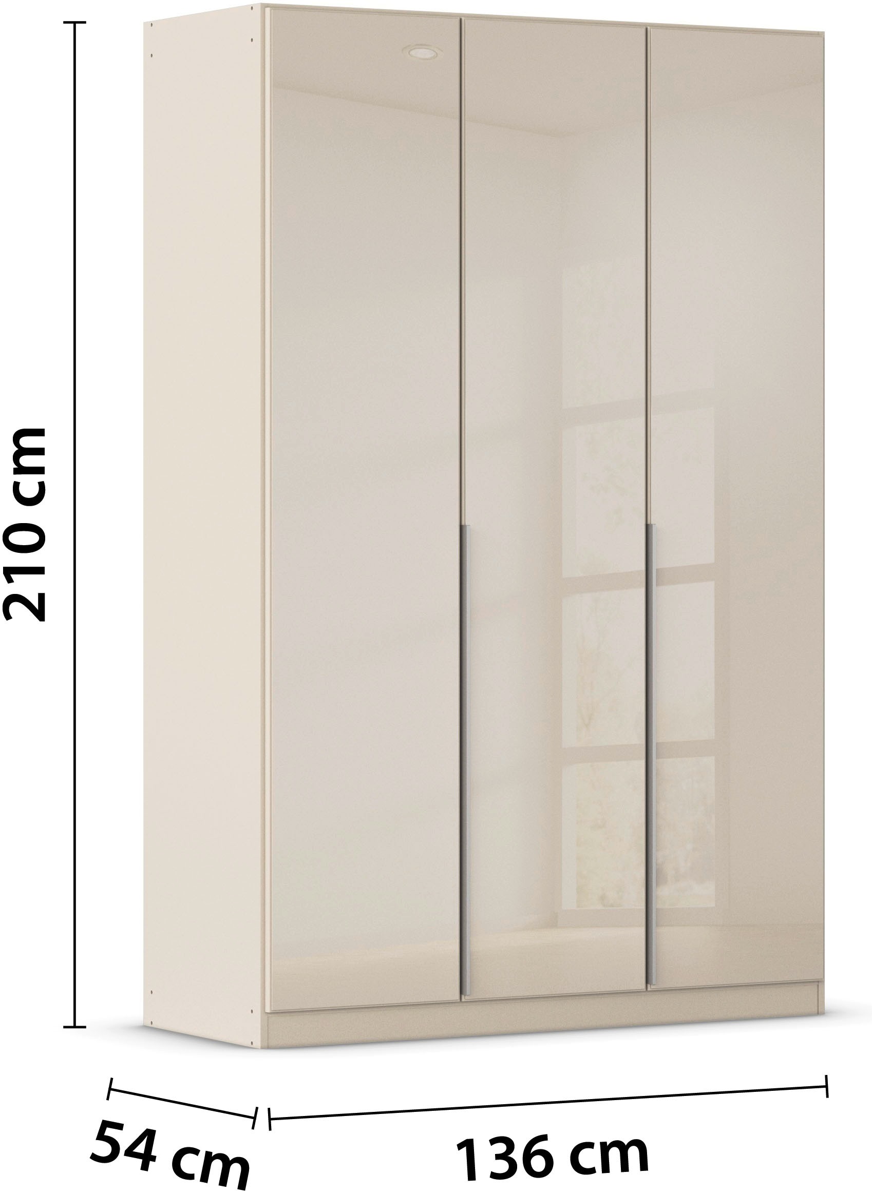 OTTO home Drehtürenschrank »Kleiderschrank Kleiderschränke Schrank Garderobe AGORDO mit Glasfront« in zwei Griff-Farben, Breiten 91-405 cm,  durchdachte Innenausstattung, in 8 Breiten und 2 Höhen MADE IN GERMANY
