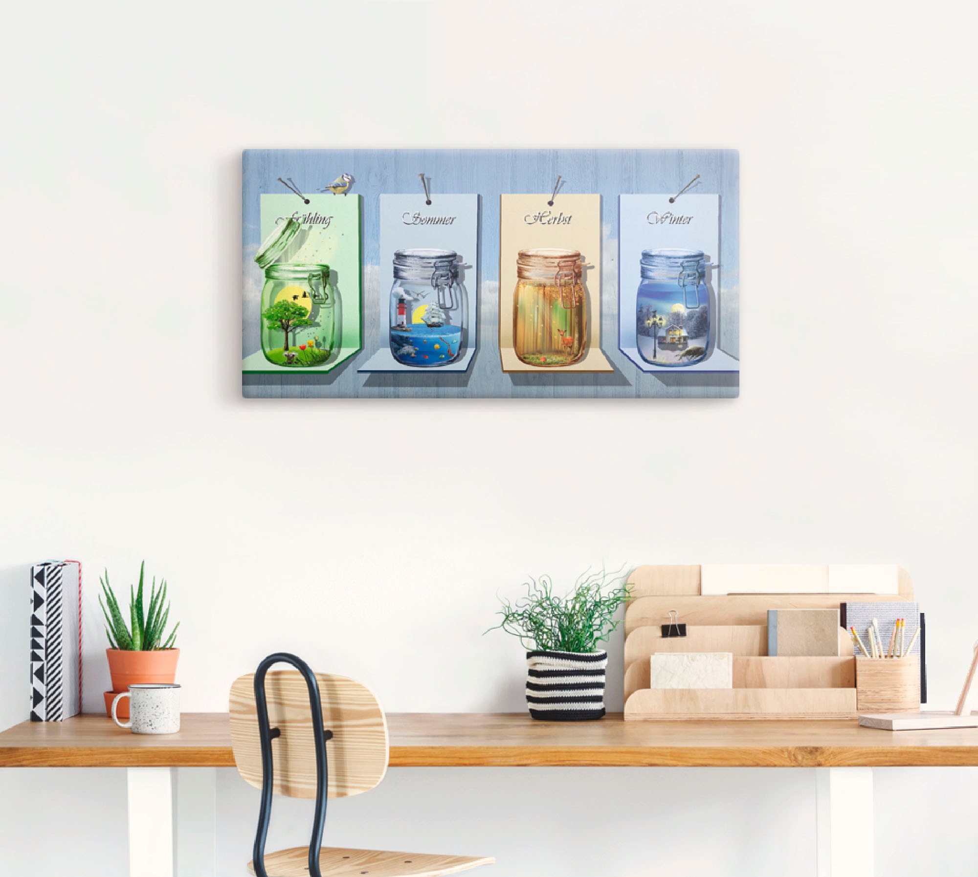 Artland Wandbild »Jahreszeiten in Gläsern«, Vier Jahreszeiten, (1 St.), als Leinwandbild, Poster, Wandaufkleber in verschied. Größen