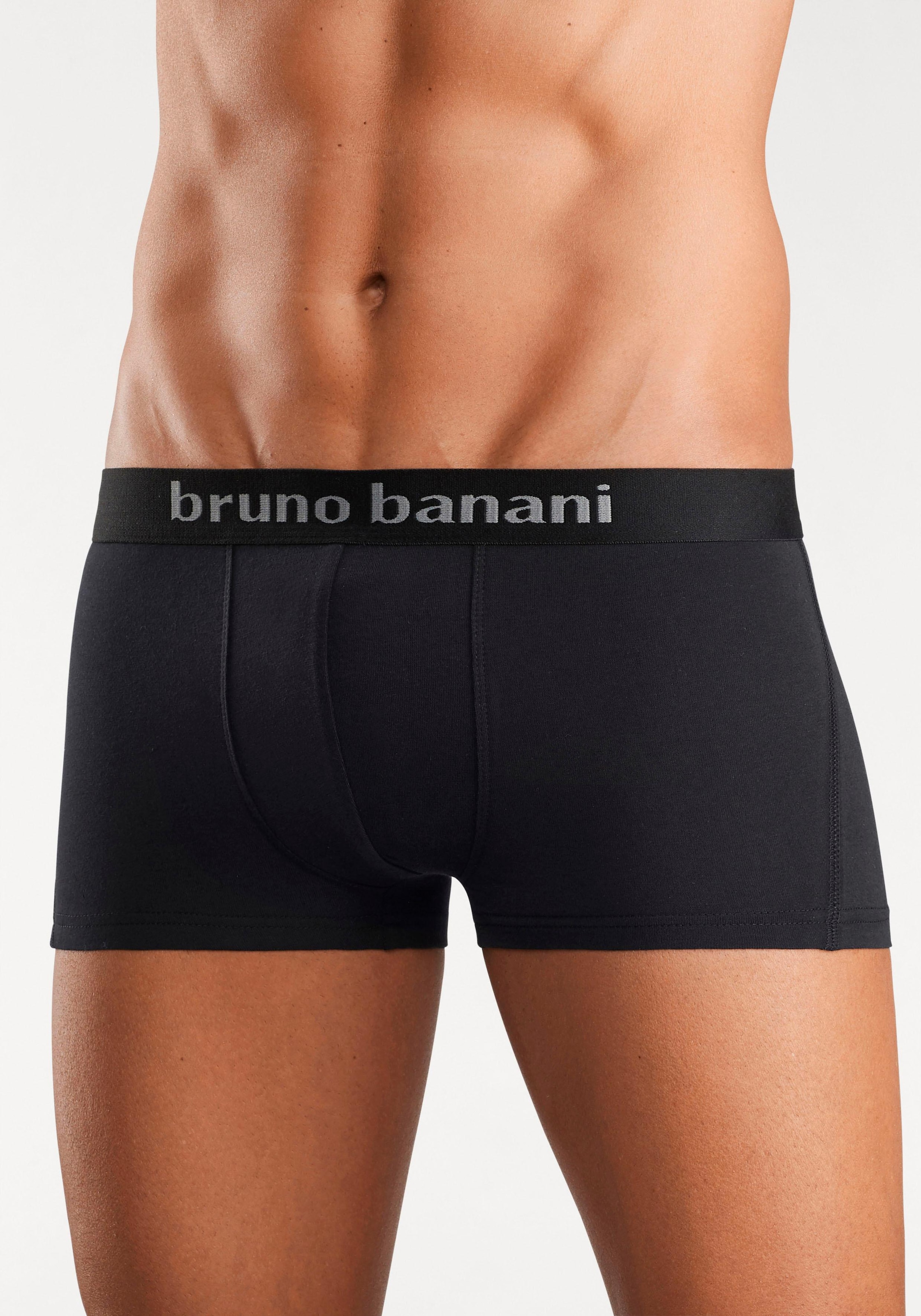 Bruno Banani Hipster, (Packung, 4 St.), Boxershorts mit Logo Webbund aus Baumwollmischung