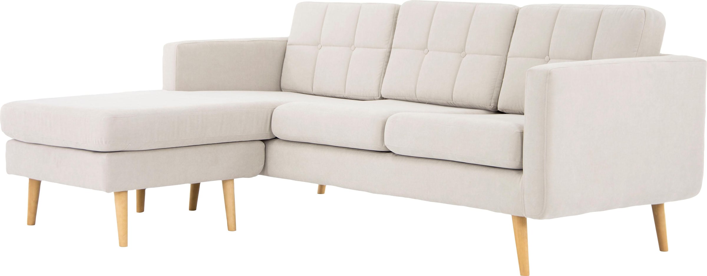 Home affaire Ecksofa »Brest L-Form«, mit Knopfheftung und Steppung im Rücken, geradliniges Design