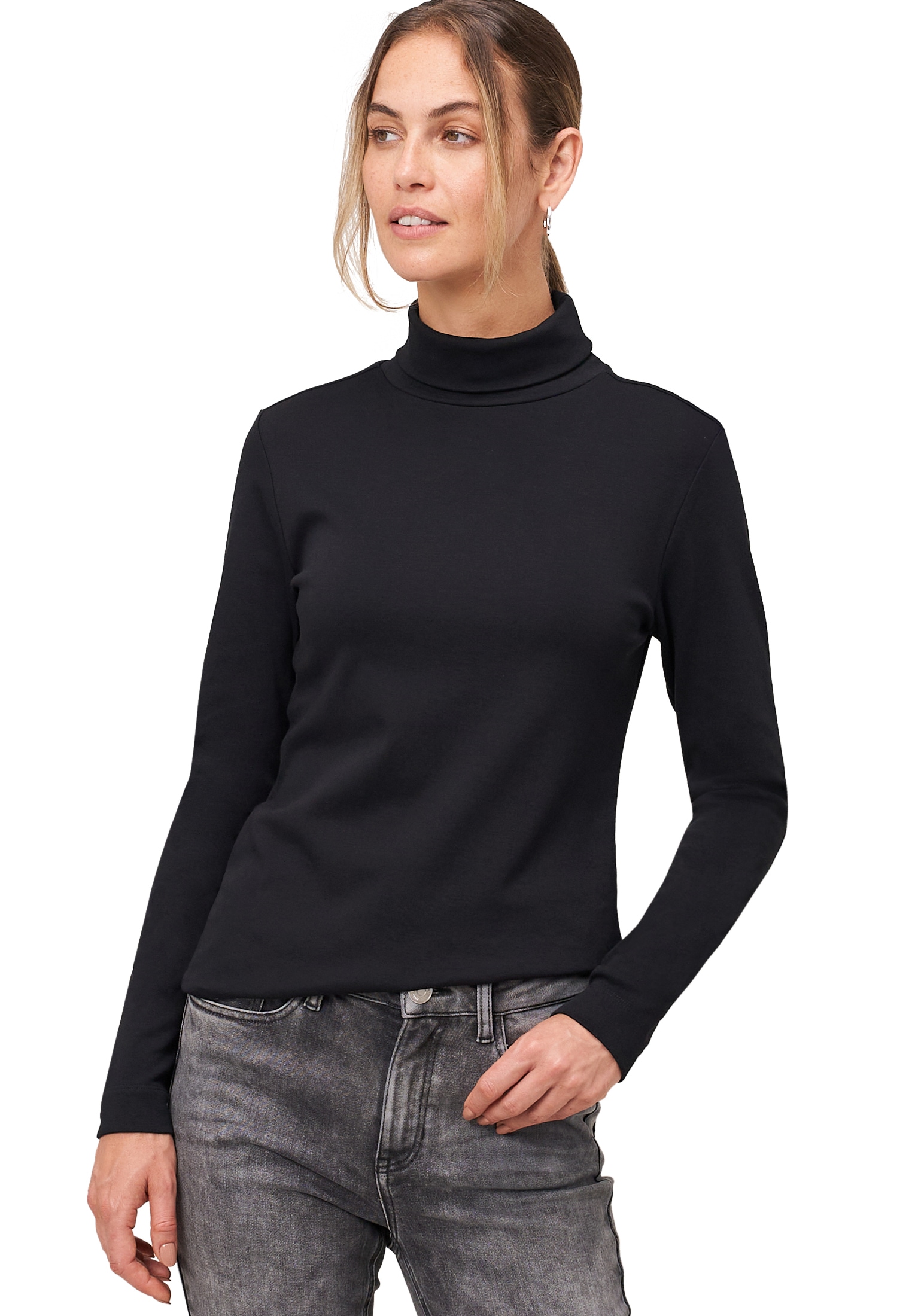 Zero Langarmshirt »Rollkragenshirt mit langen Ärmeln«