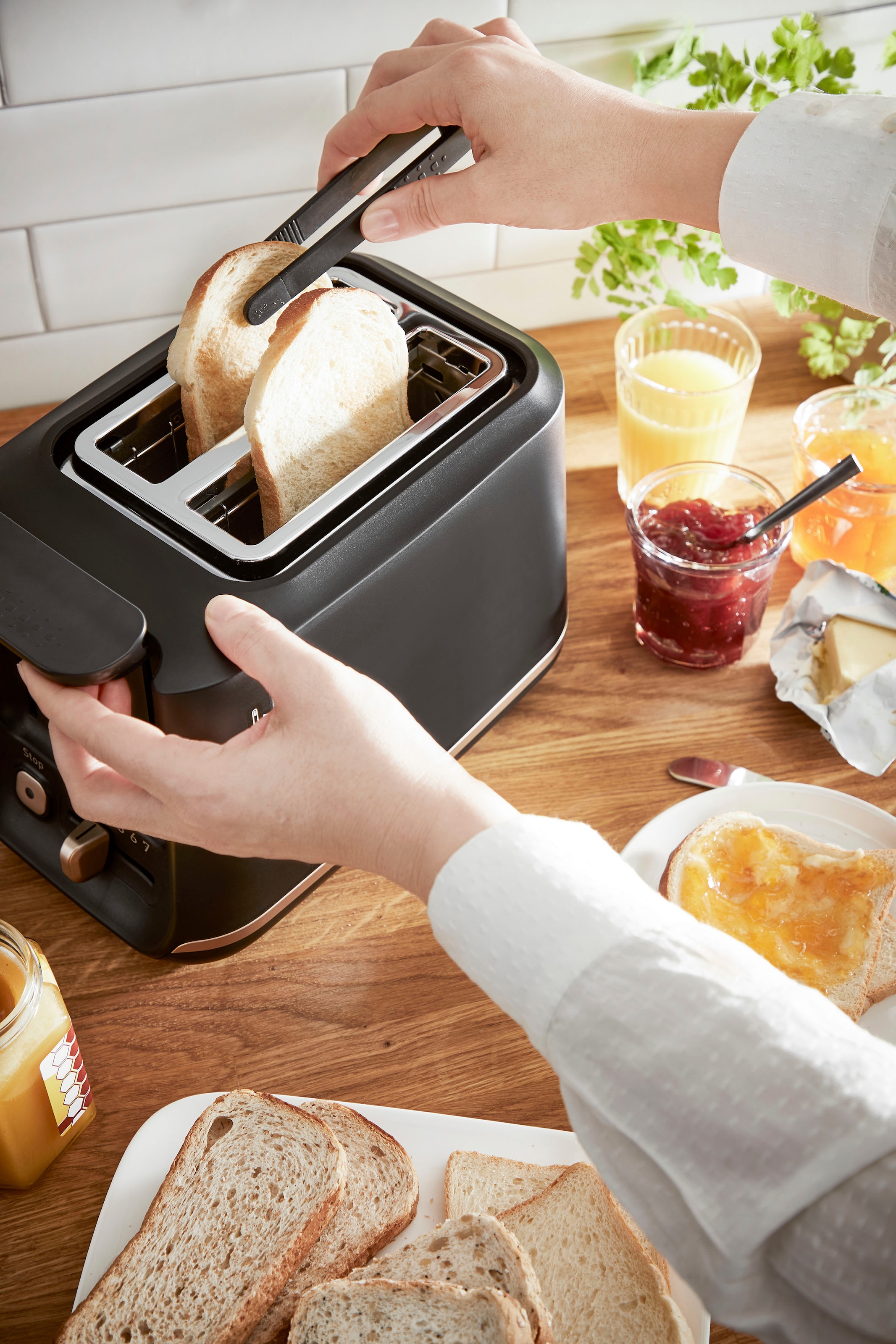 Tefal Toaster »TT5338 Includeo«, für 2 Scheiben, 850 W, Magnetzange, 7 Bräunungsstufen, Krümelschublade, Anhebevorrichtung