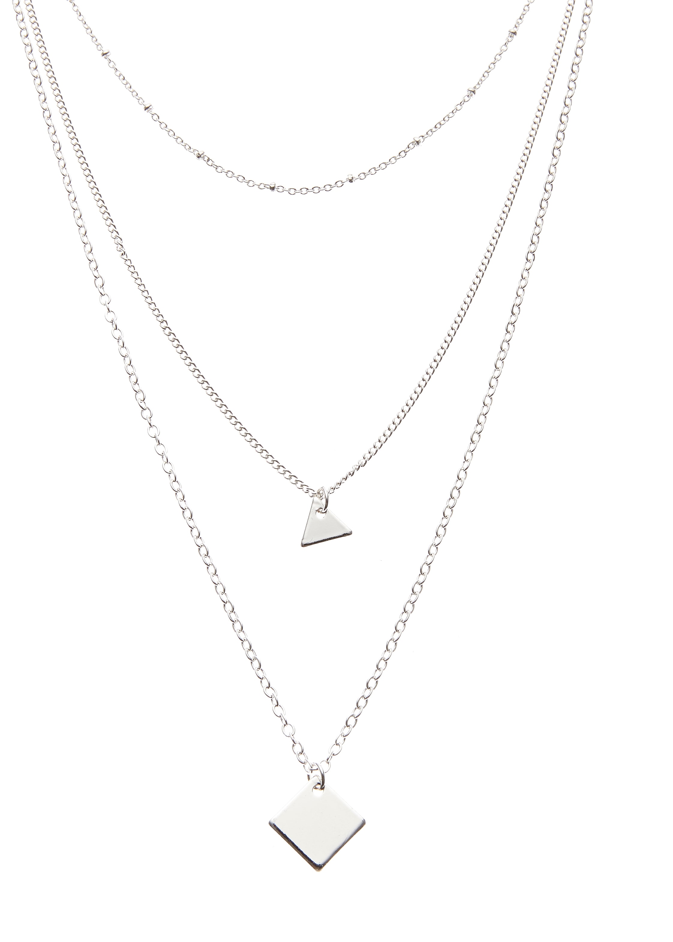 LASCANA Kette mit Anhänger »Halskette« mehrreihige Halskette, geometische Anhänger