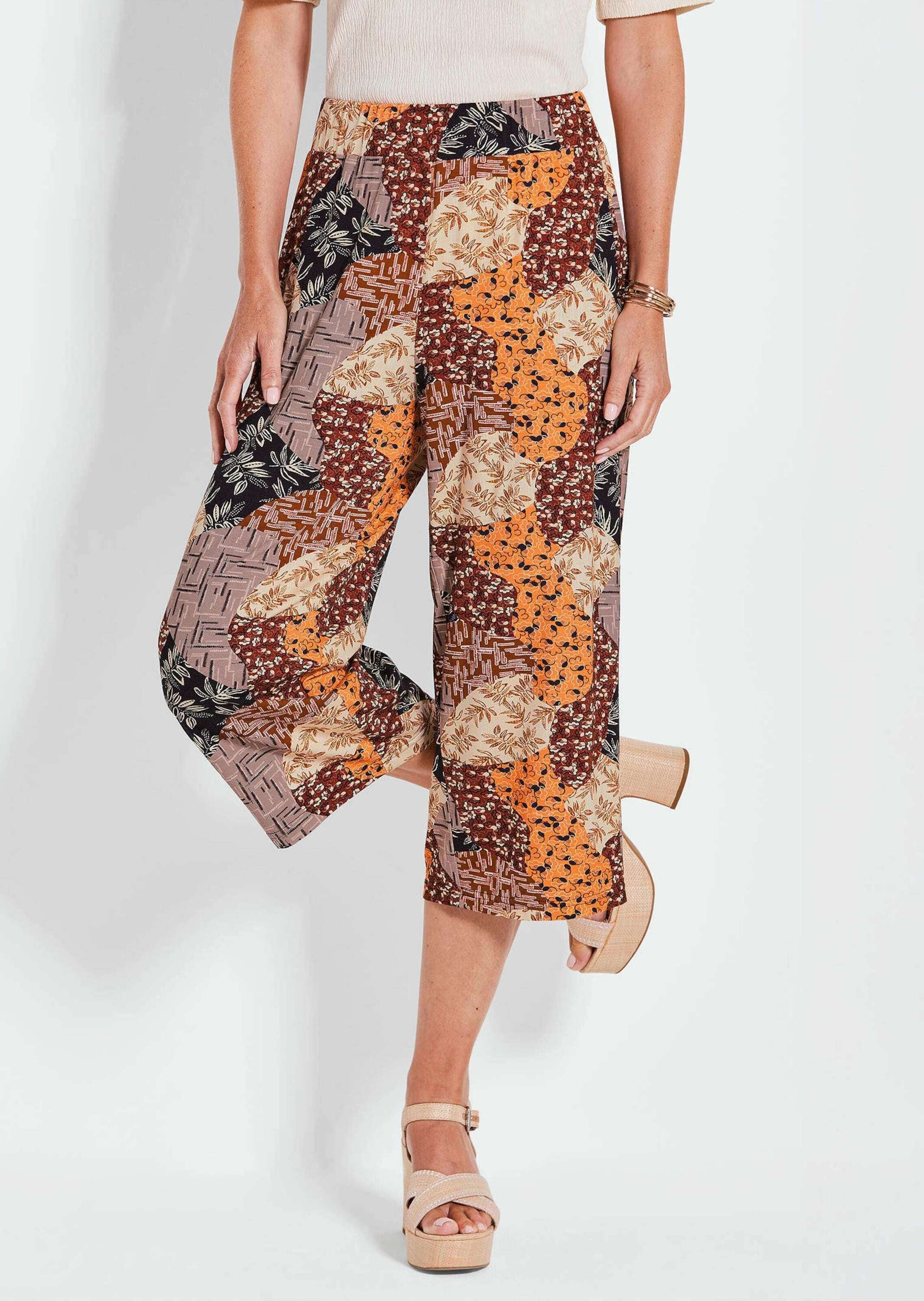 GOLDNER Schlupfhose »Kurzgröße Sommerhose VERA mit Mustermix Print«
