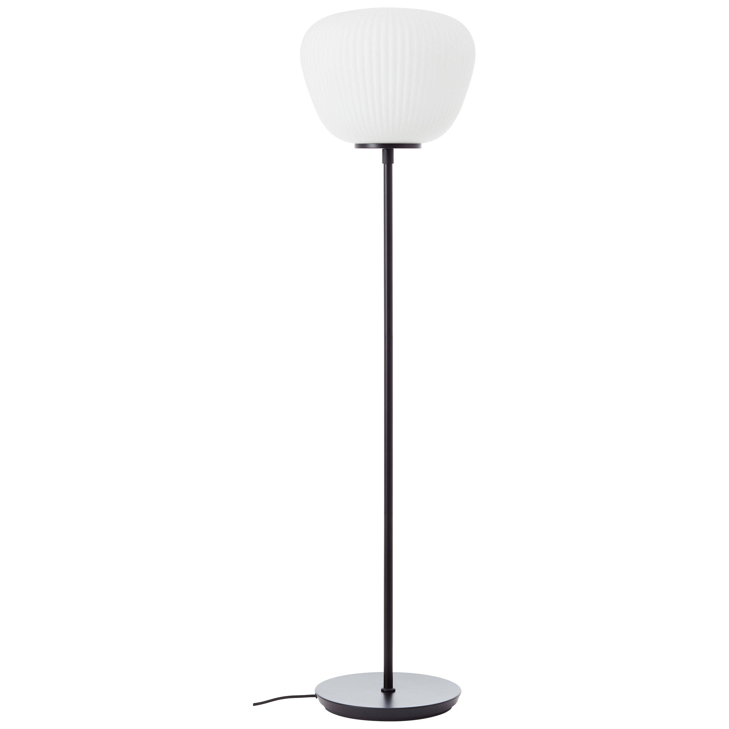 Brilliant Stehlampe »Kaizen«, 1 flammig, Leuchtmittel E27 | ohne Leuchtmittel, 140 x 35 cm, E27, Riffelglas/Metall, weiß/schwarz