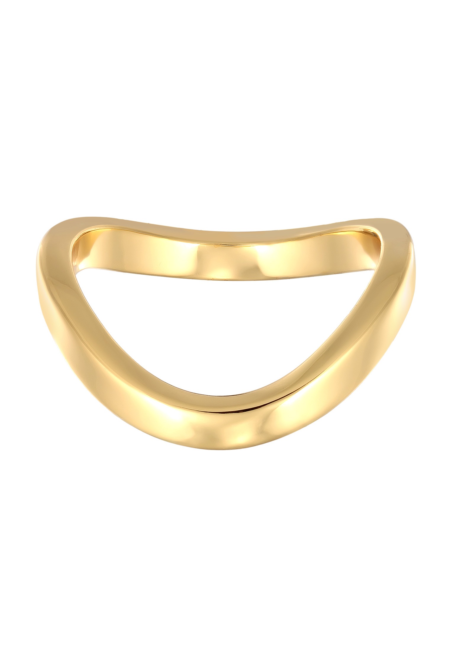 Elli Silberring »Ring Bandring Stapelring Welle Goldfarben für Damen«