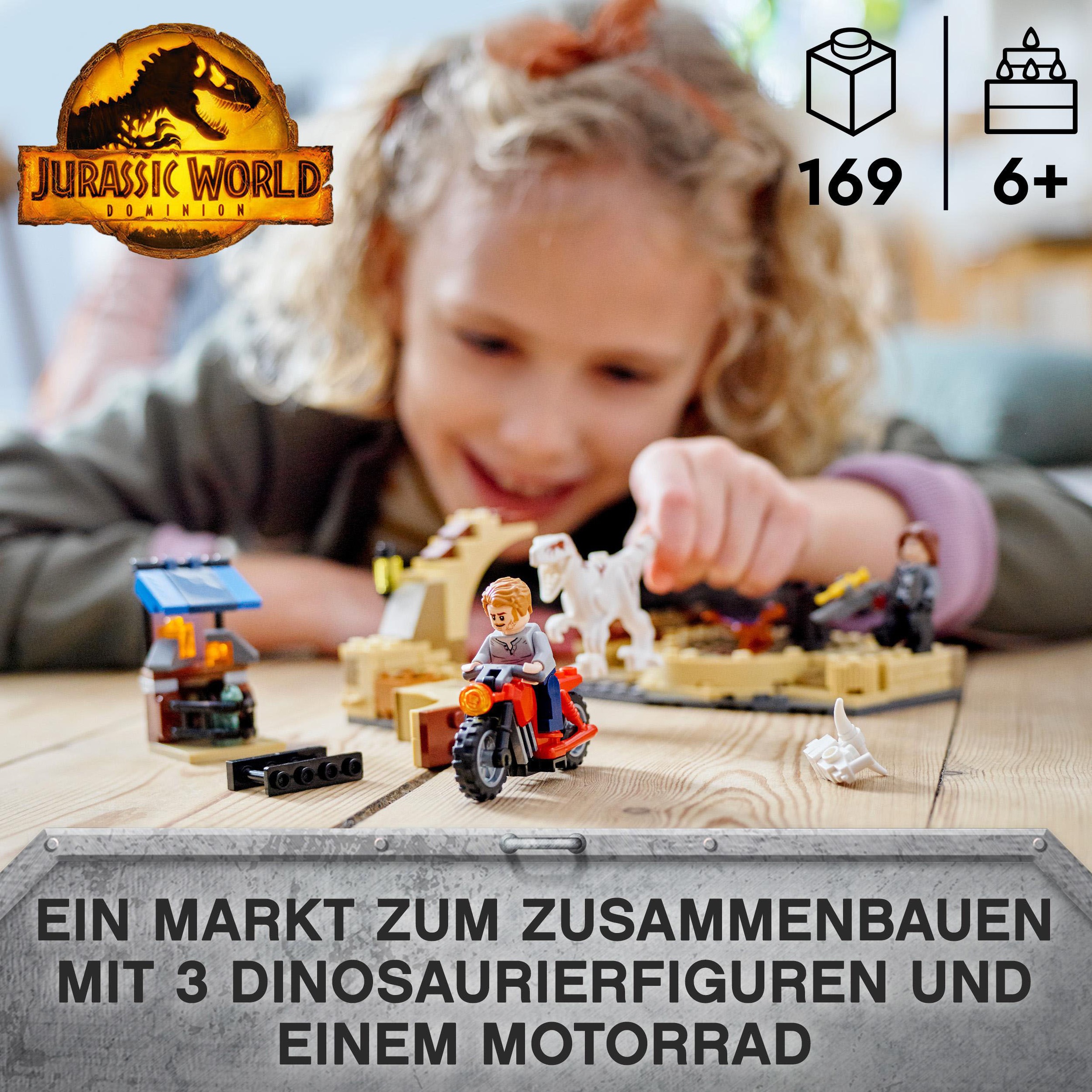 LEGO® Konstruktionsspielsteine »Atrociraptor: Motorradverfolgungsjagd (76945), LEGO® Jurassic World«, (169 St.), Made in Europe