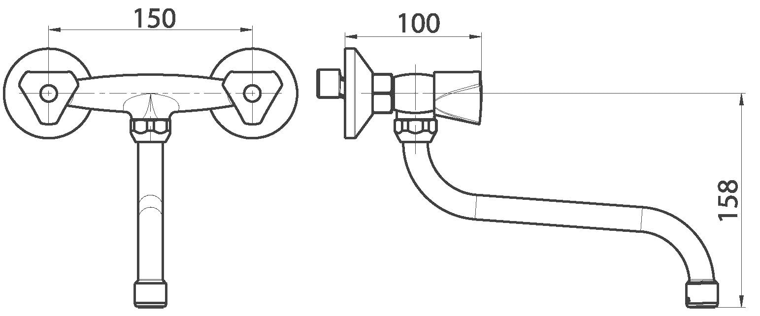 Schütte Spültischarmatur »CESTI«, schwenkbarer Wasserhahn für Wandmontage, Spültischarmatur in Chrom