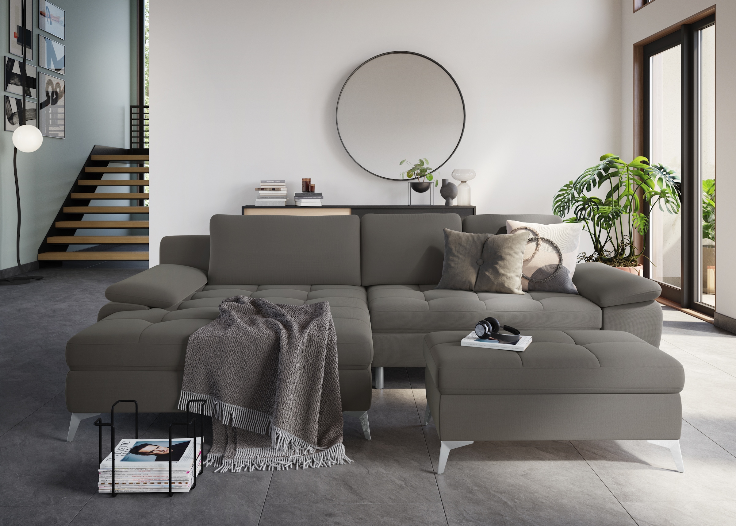 sit&more Ecksofa »Latigo L-Form«, mit Mega-Recamiere, wahlweise mit Bettfunktion und Bettkasten