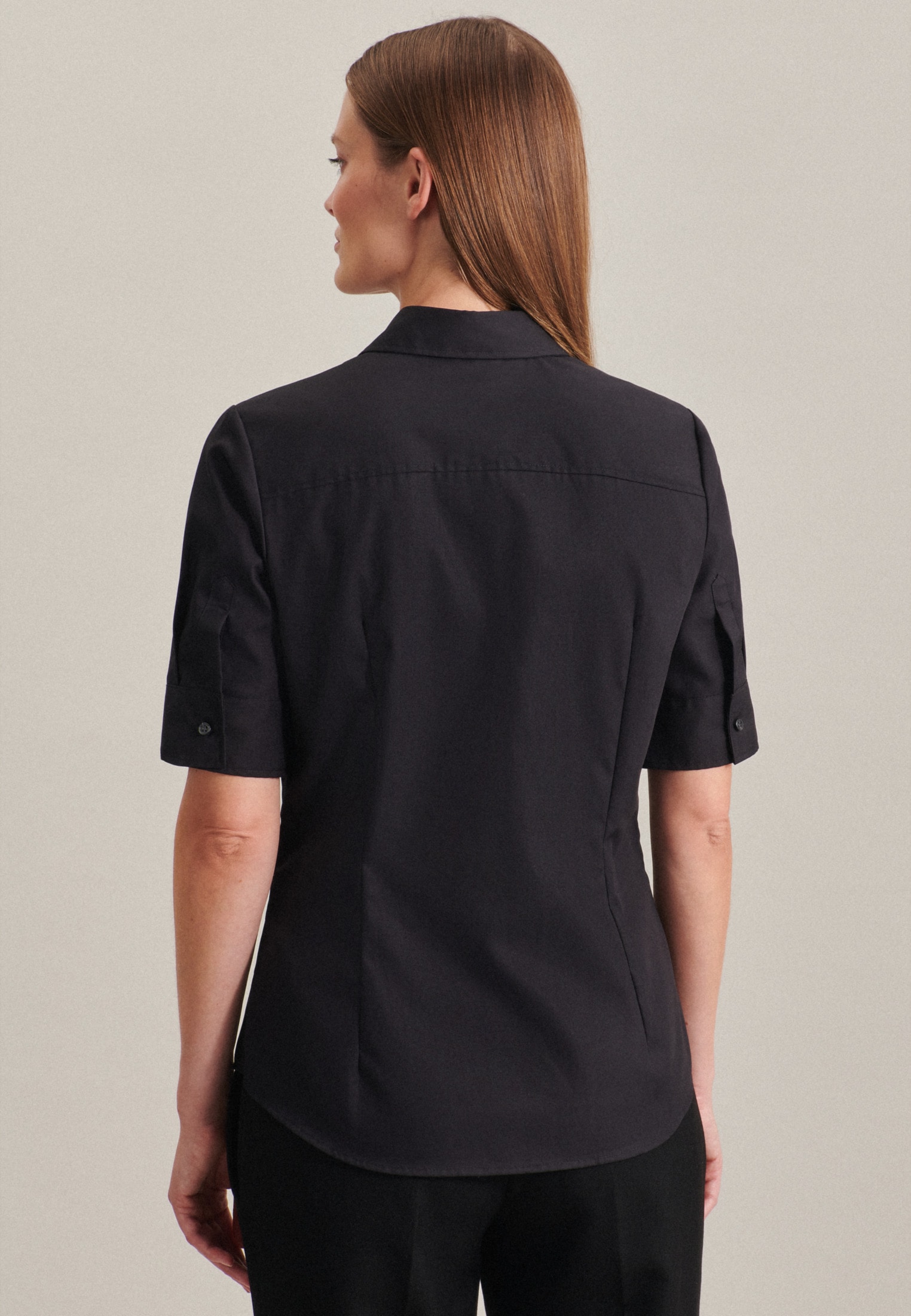 seidensticker Hemdbluse »Schwarze Rose«, Kurzarm Kragen Uni