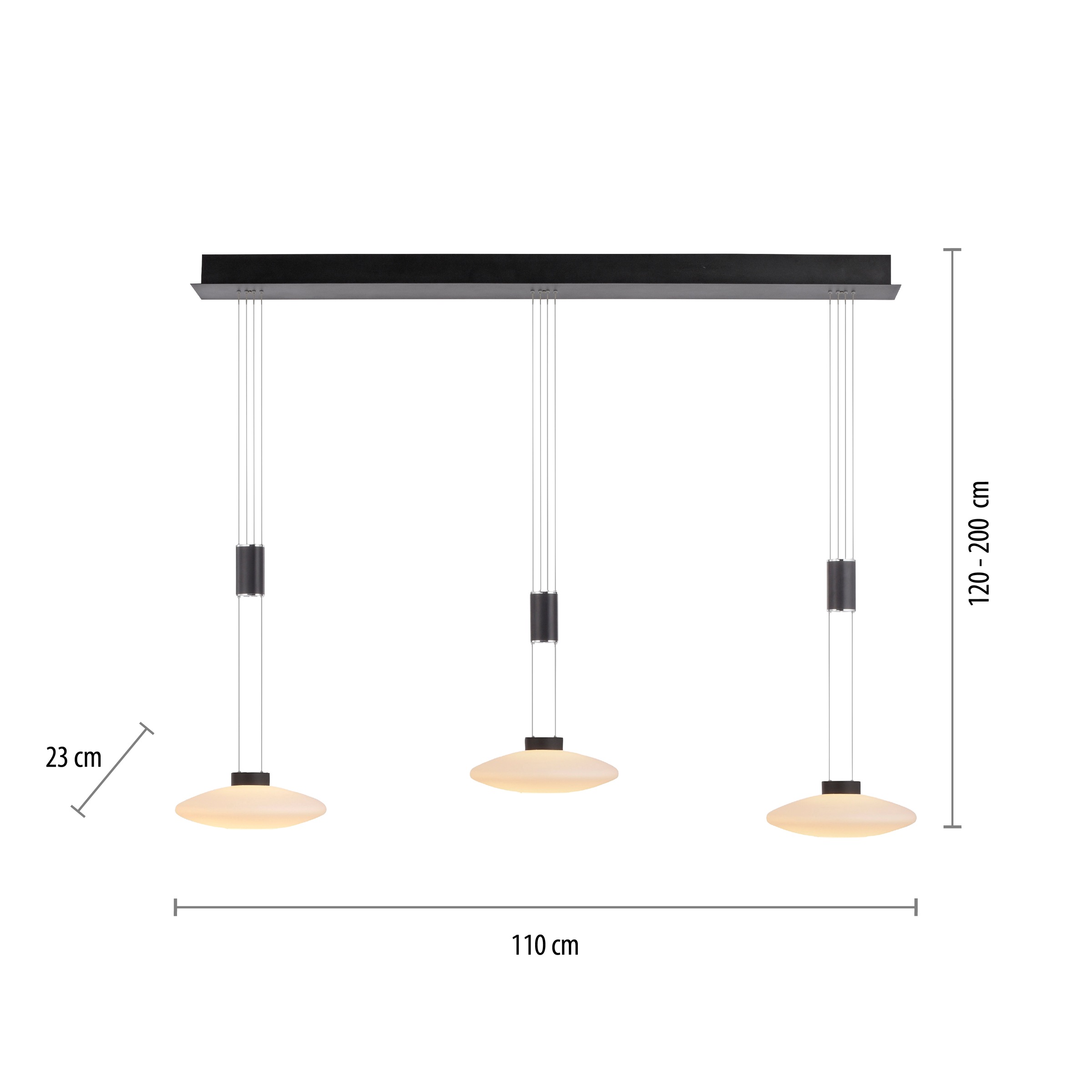 Paul Neuhaus Pendelleuchte »LAUTADA«, 3 flammig, Leuchtmittel LED-Board | LED fest integriert, LED, dimmbar, Simply Dim, Memory, nach Trennung vom Netz