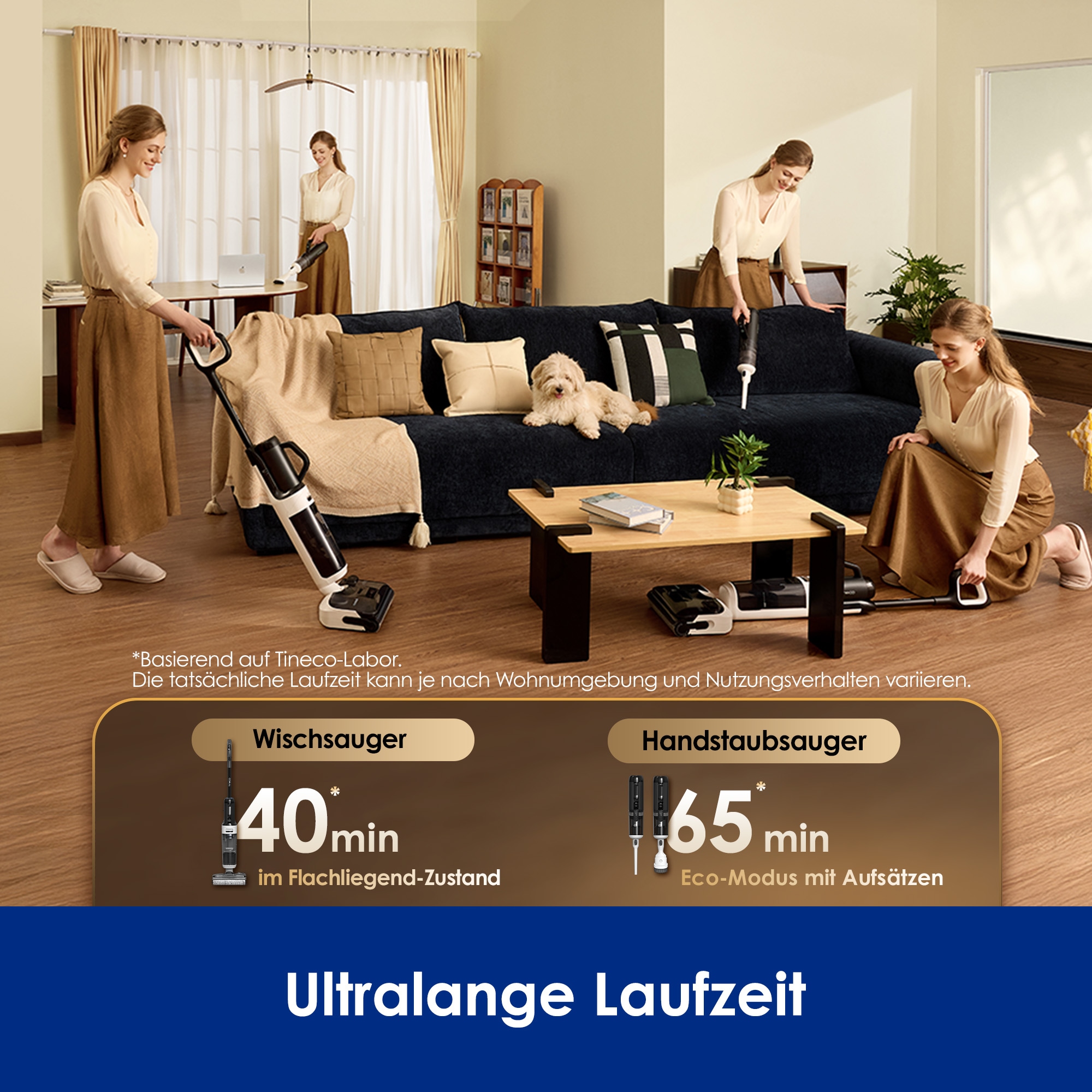 Tineco Nass-Trocken-Sauger »FLOOR ONE Switch i5 Stretch, 85°C Heißluft-Trocknung,  Handstaubsauger« Nass-Trocken-Sauger mit optionalem Handstaubsauger (inkl. Aufsätze)