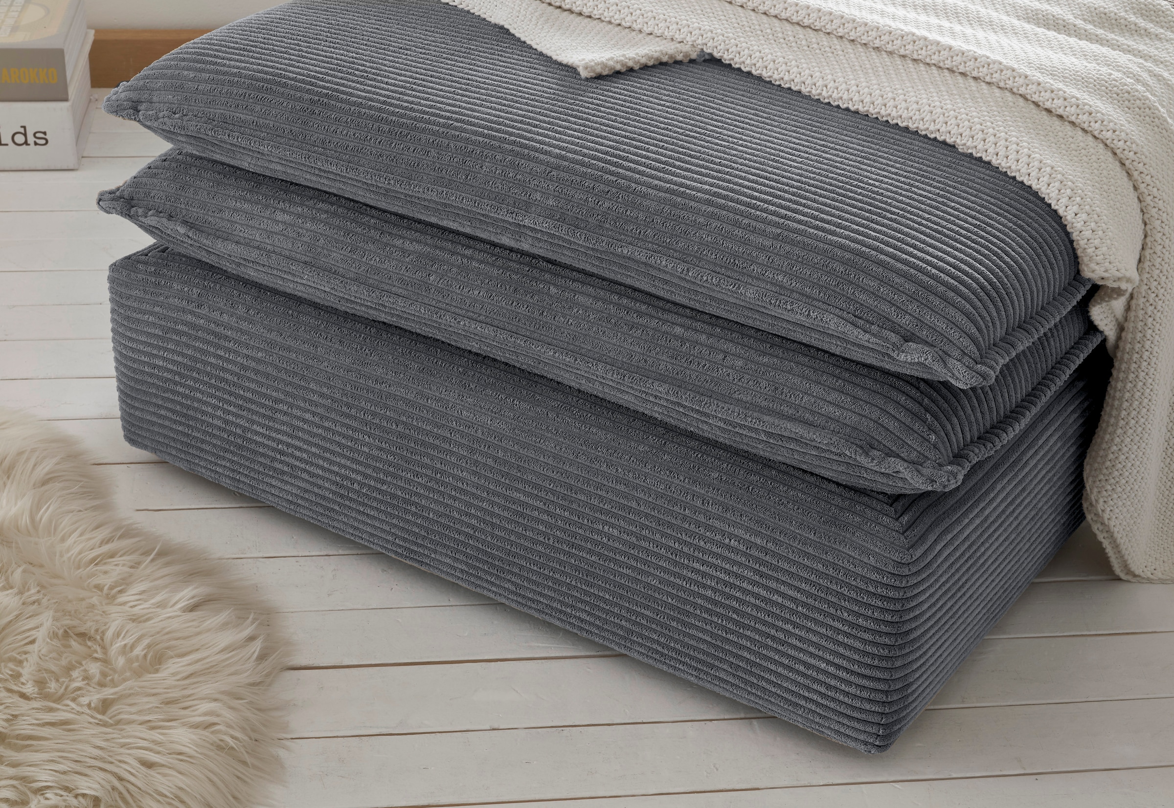 Places of Style Hocker »PIAGGE«, Hochwertiger Cord, passend zum Loveseat PIAGGE