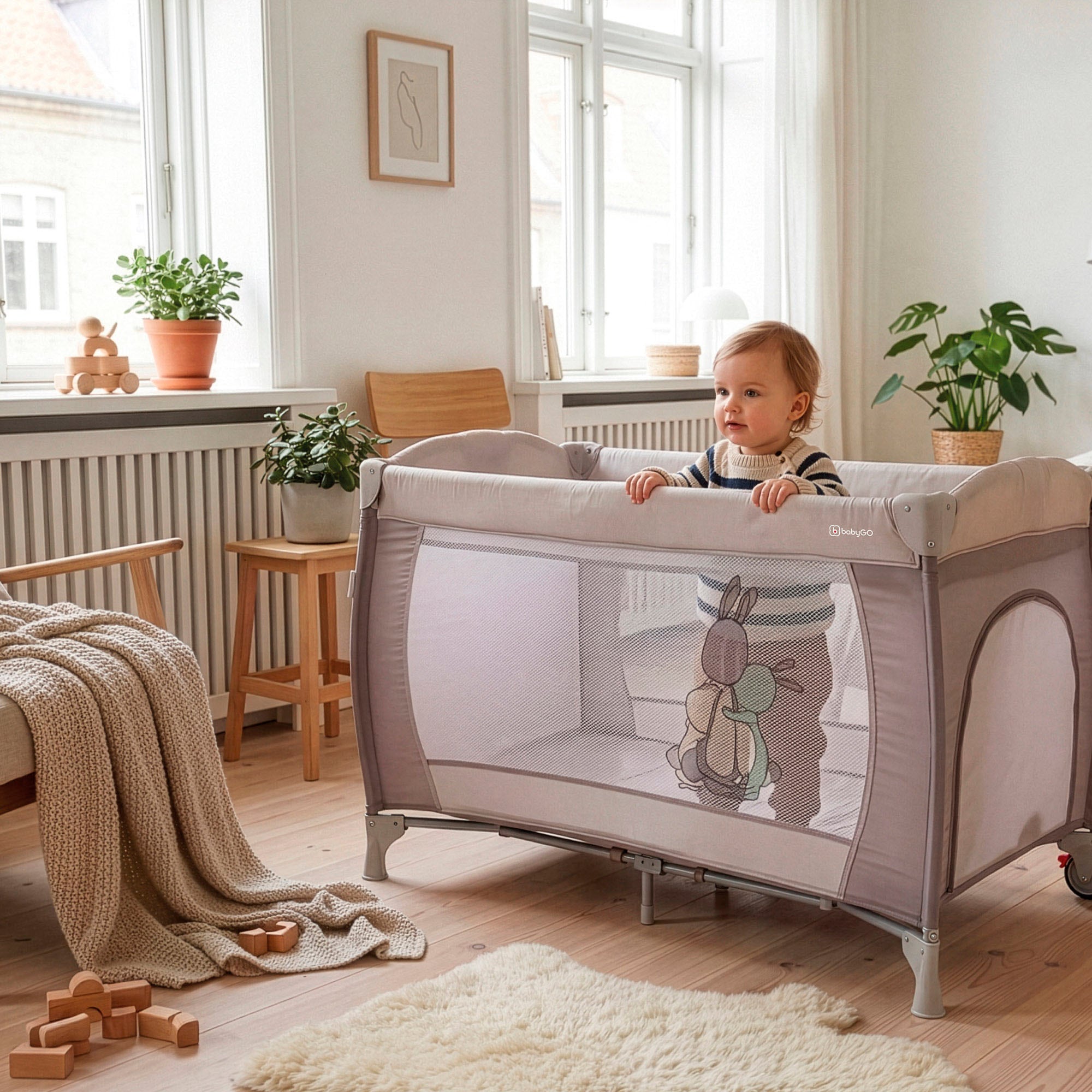 BabyGo »Sleeper Deluxe, beige« mit Musik-Mobile