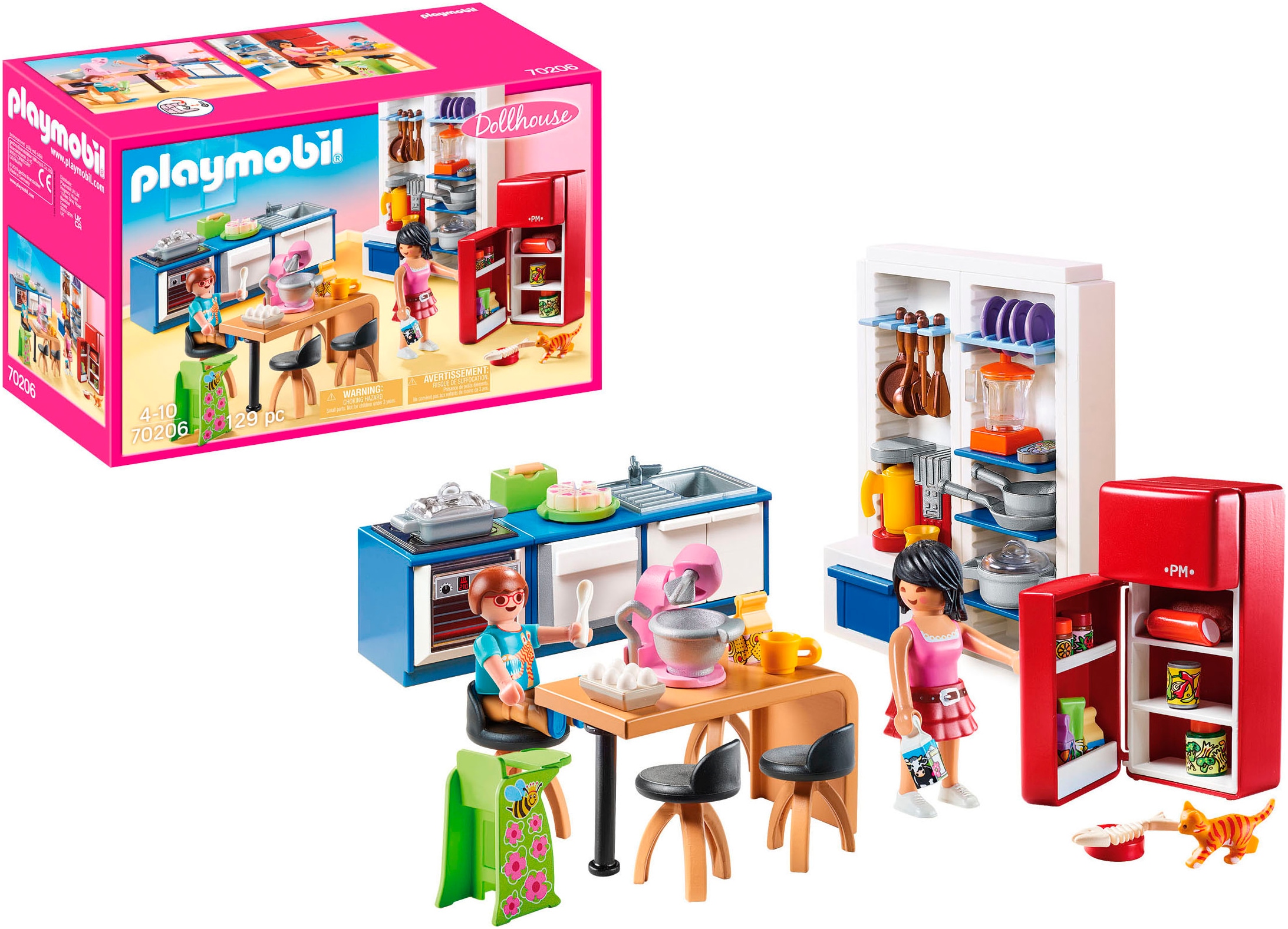 Playmobil® Konstruktions-Spielset »Familienküche (70206), Dollhouse« Made in Germany
