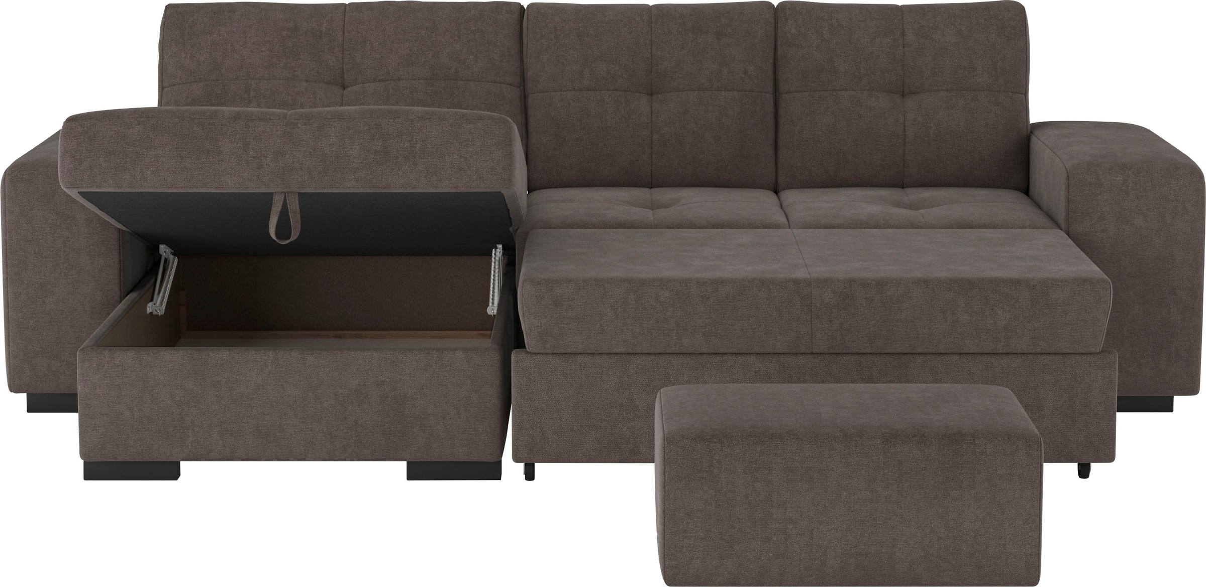 COTTA Ecksofa »Mattina L-Form«, mit Hocker, wahlweise mit Bettfunktion & Bettkasten