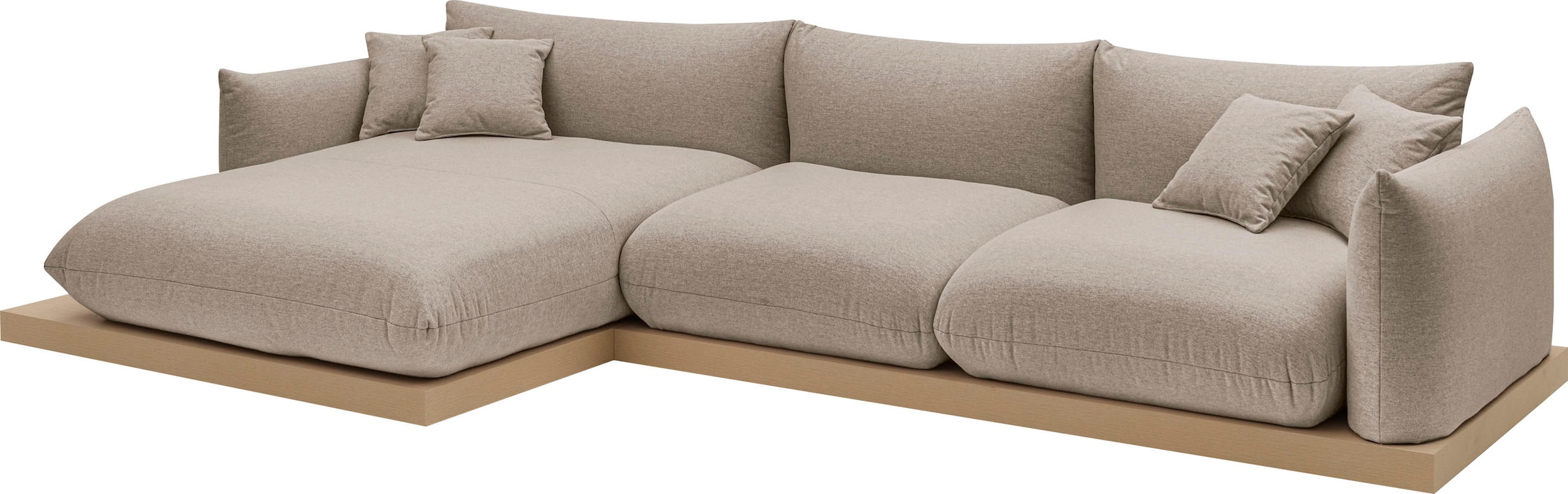 OTTO home Ecksofa »Kalix L-Form, 323 cm - OTTO. Verlässliche Qualität.« Designsofa, auf Holzplateau, Strukturstoff, hoher Sitzkomfort