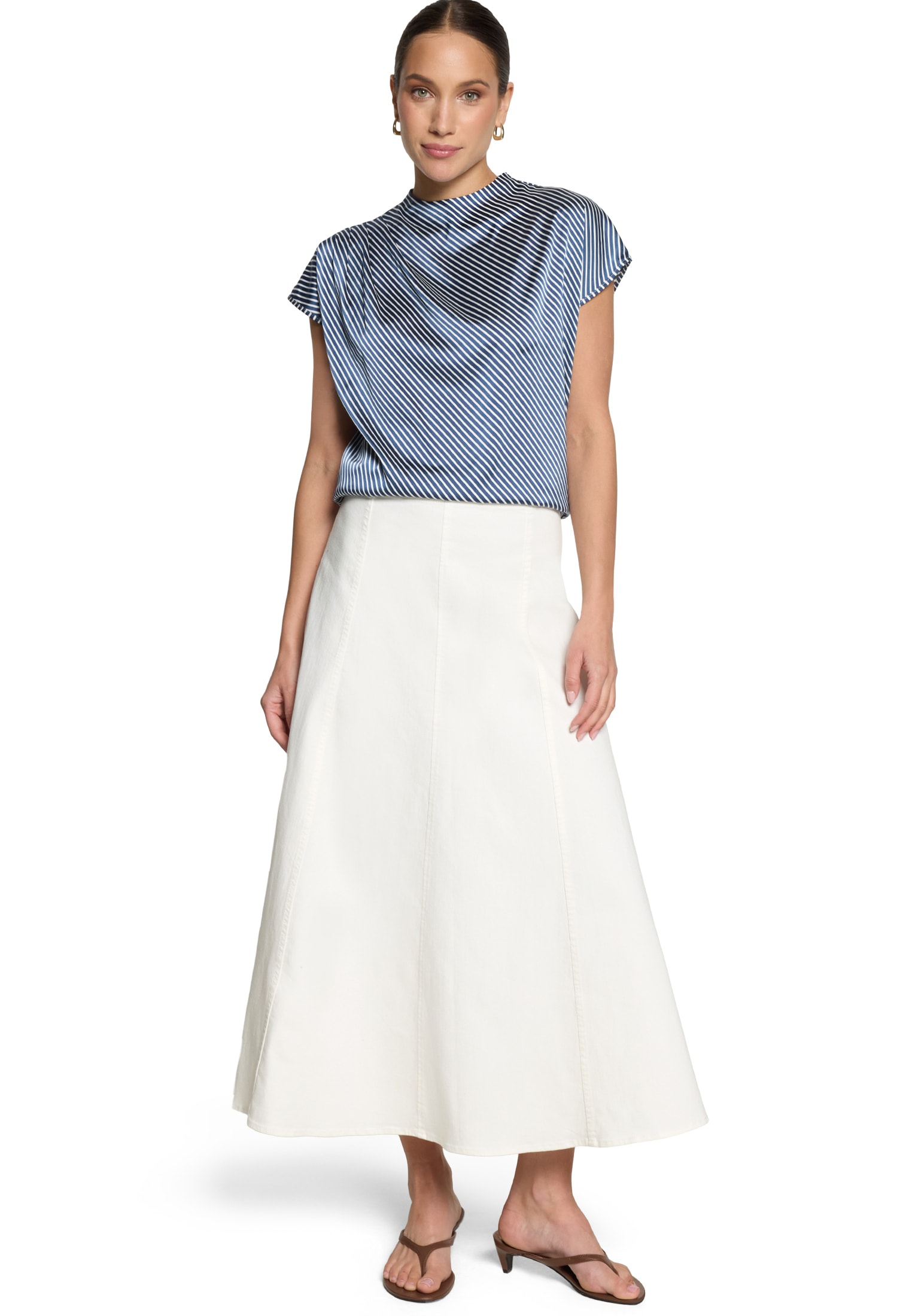 Zero Satinbluse »Satin-Bluse mit Kragen«