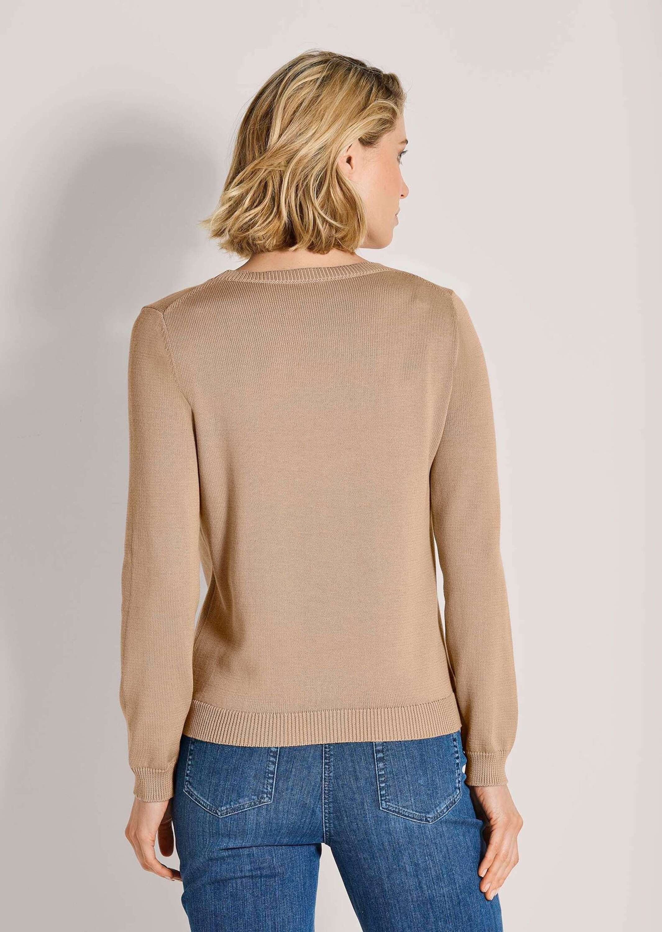 MADELEINE Longpullover »Strickpullover Schlichter Baumwollpullover mit Rundhals« Hautsympathische Baumwolle
