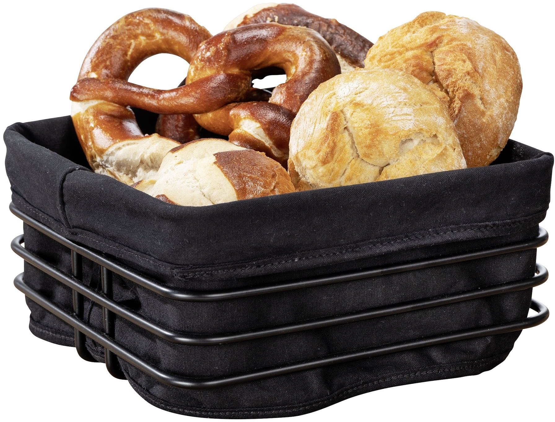 WENKO Brotkorb »Modell Premium Square« Set, 2 tlg. tlg. robustem Korbgestell mit herausnehmbarer Einlage