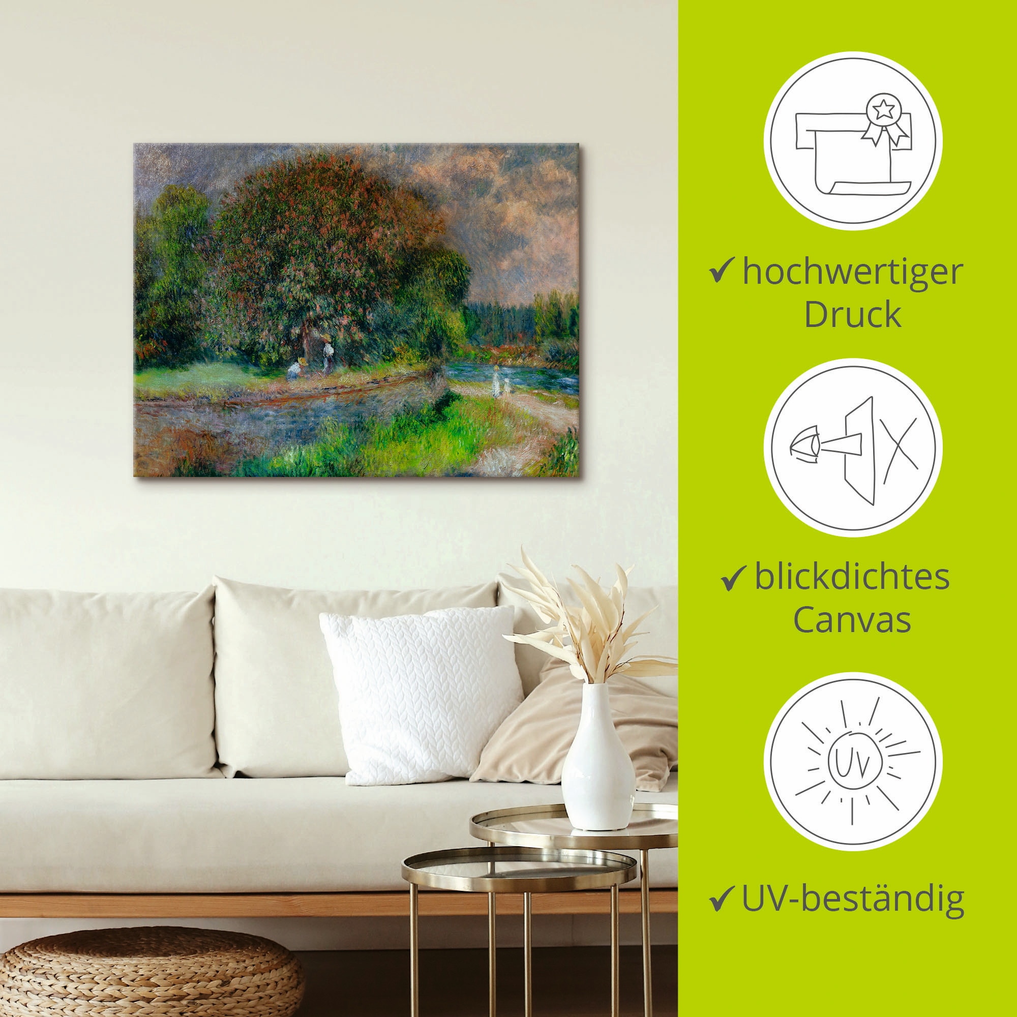 Artland Wandbild »Blühender Kastanienbaum«, Wiesen & Bäume, (1 St.), als Leinwandbild, Poster in verschied. Größen