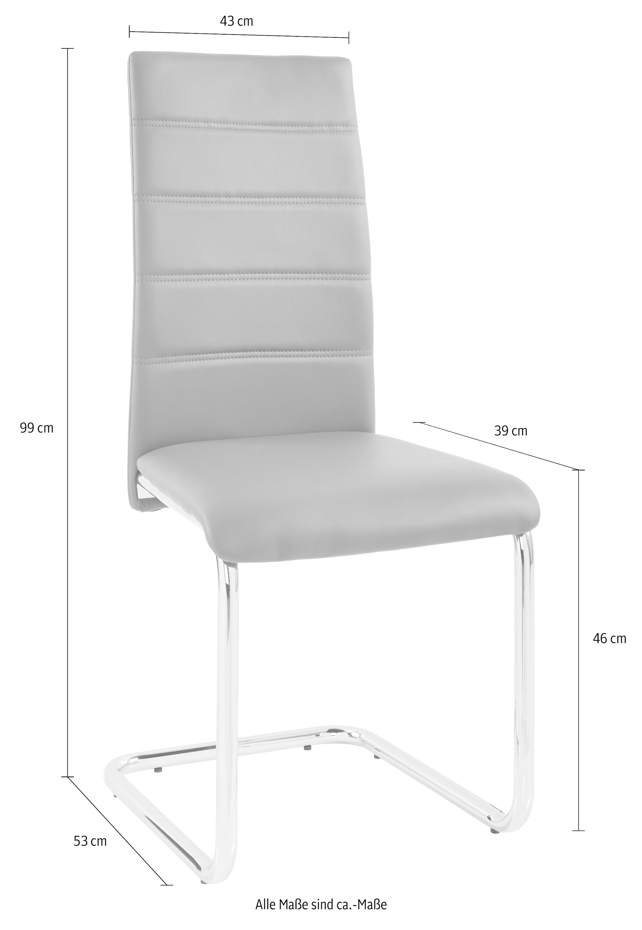 INOSIGN Freischwinger »Adora«, (Set), 2 St., Kunstleder, (2 oder 4 Stück) Bezug in Kunstleder, verchromtes Metallgestell