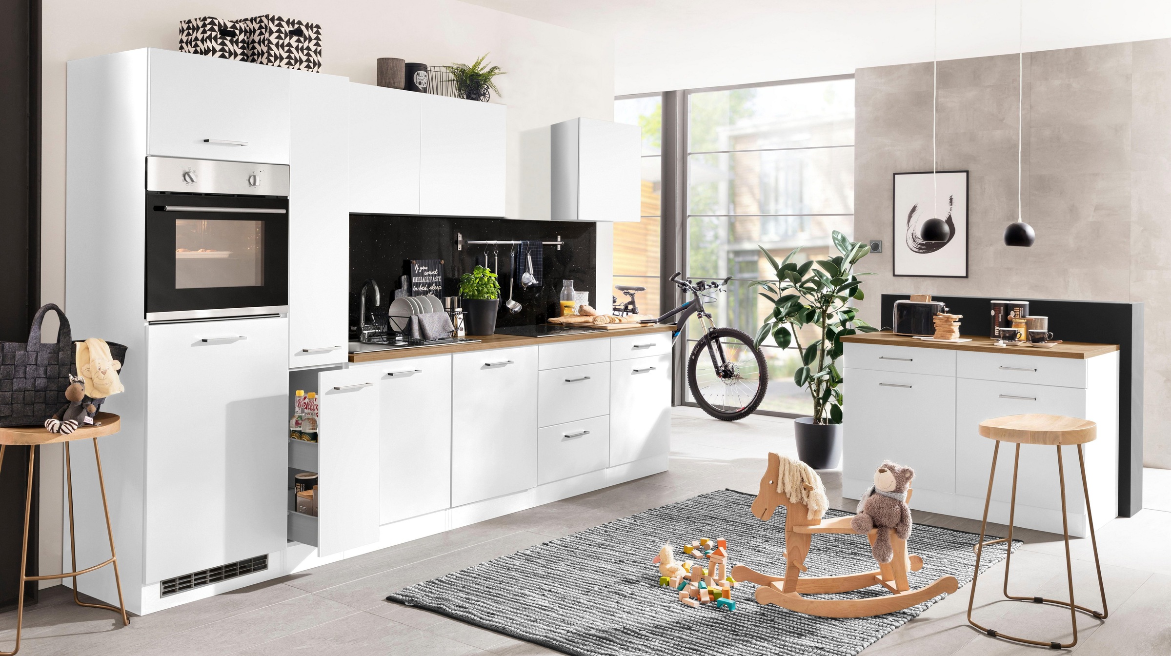 KOCHSTATION Küchenzeile »KS-Kehl«, ohne E-Geräte, Breite 330 cm, für Kühlschrank und Geschirrspüler