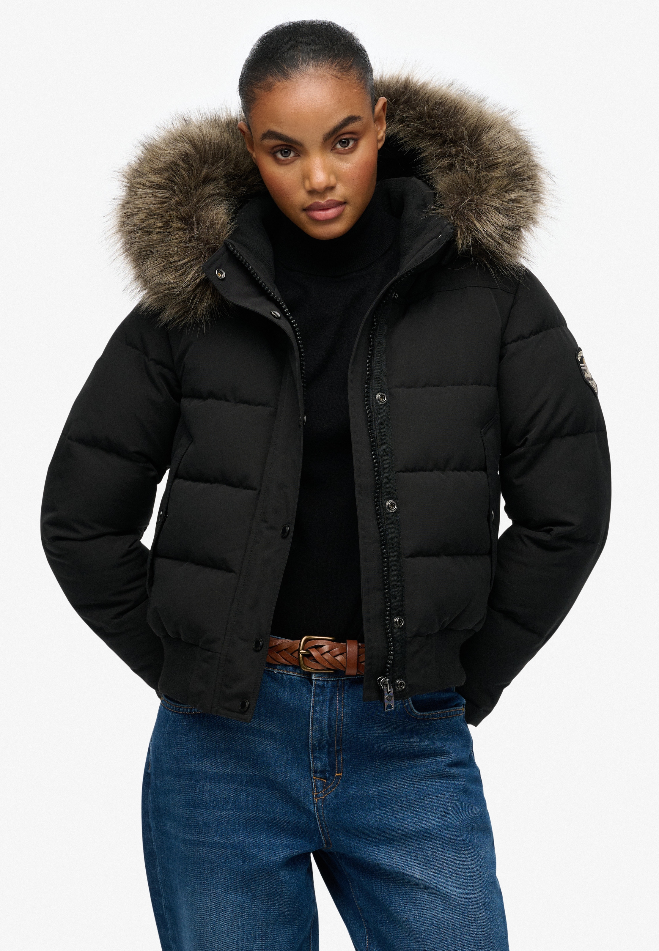 Superdry Steppjacke »EVEREST HOODED BOMBER JKT«, mit Kapuze