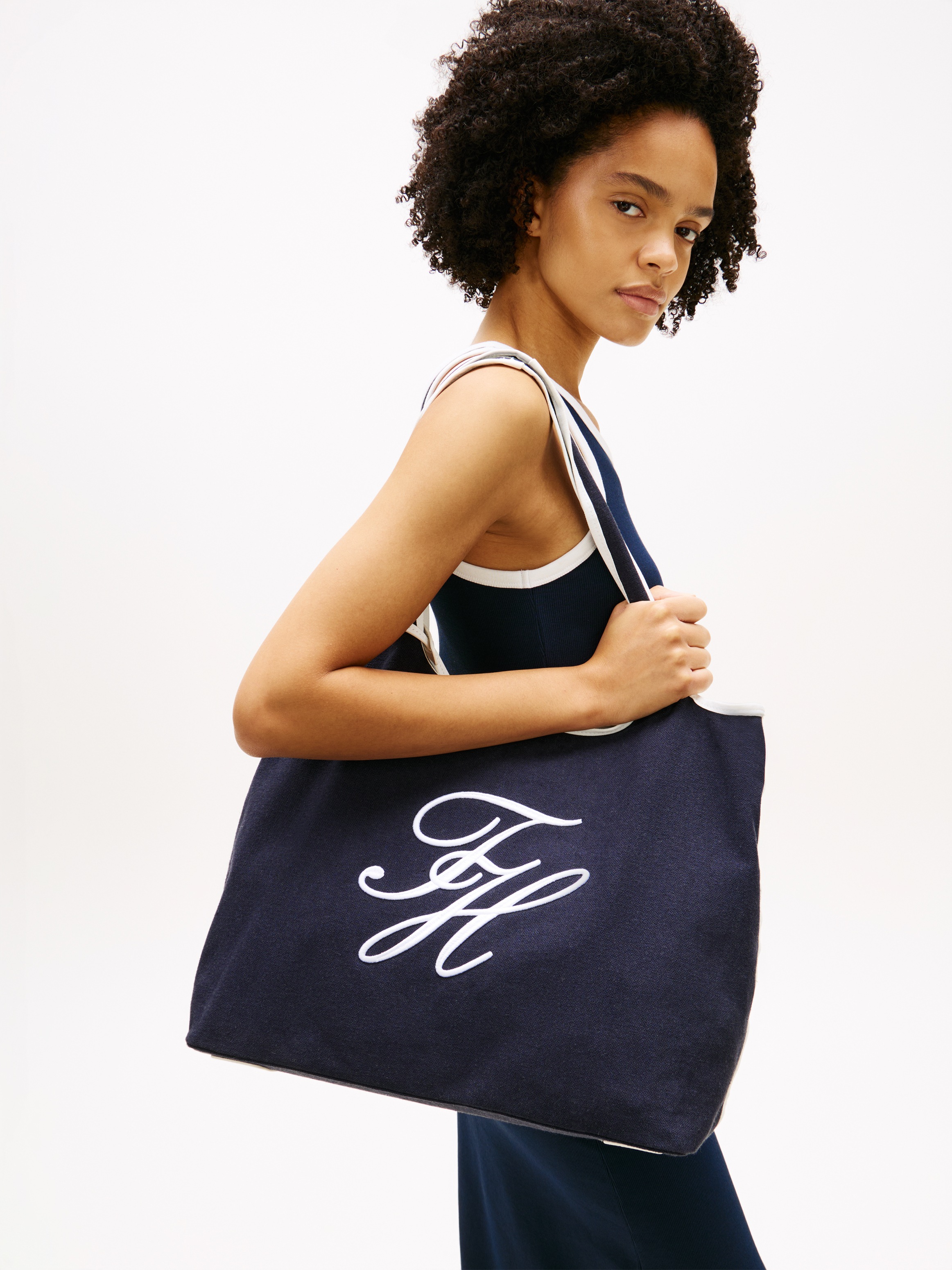 Tommy Hilfiger Tragetasche »TH SUMMER TOTE CANVAS« Damen Schultertasche, Tragetasche, Shopper mit angehängter Innentasche