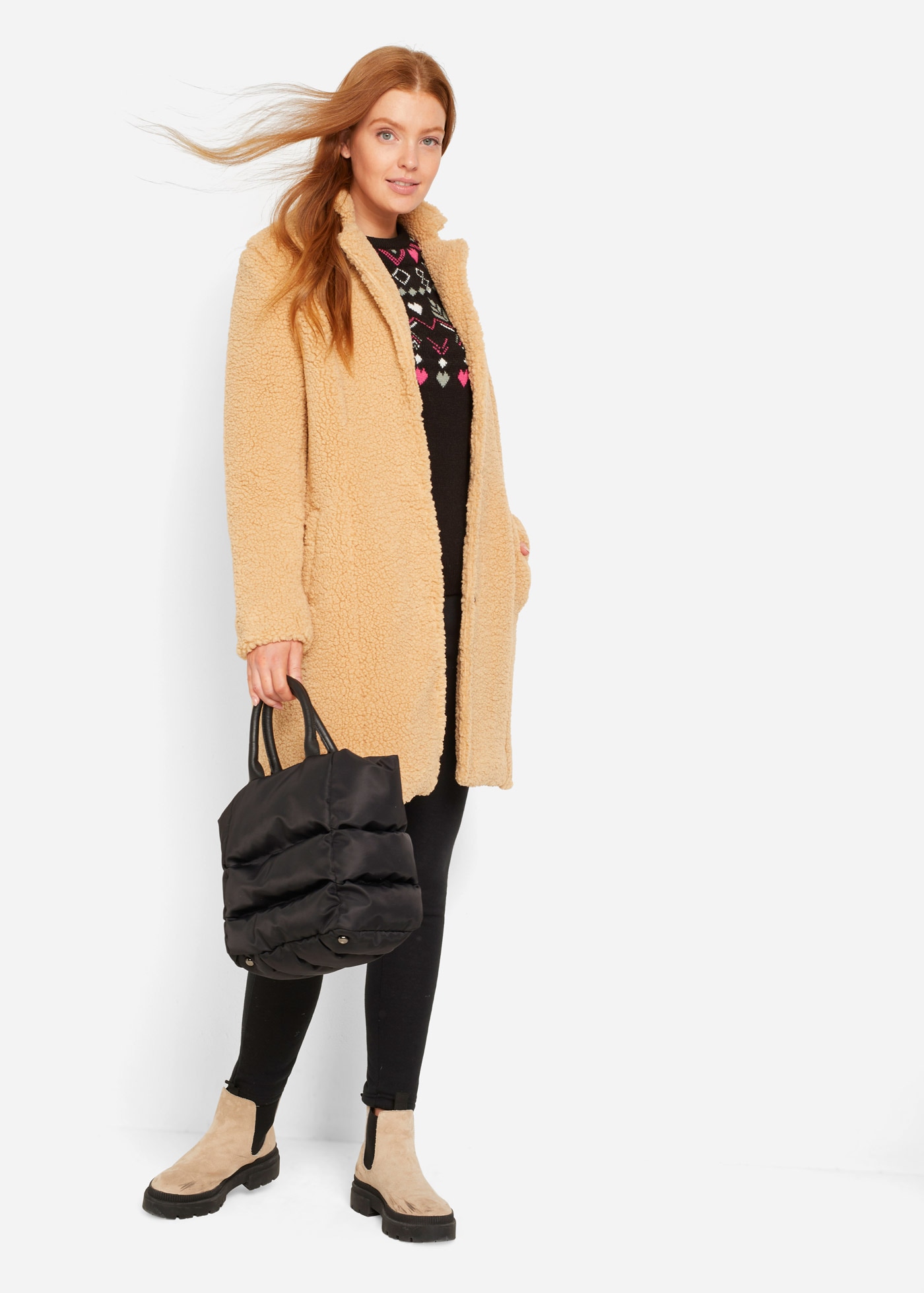 bonprix Thermoleggings  mit Teddyfutter, aus Polyester und Baumwolle, Skinny Fit