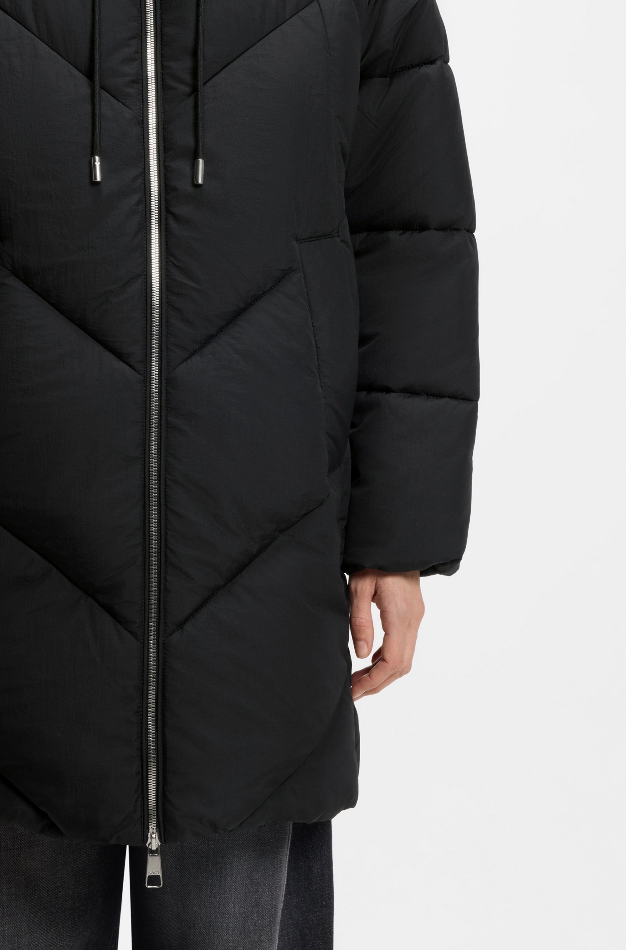 BOSS ORANGE Steppmantel »Piapolly Premium Damenmode«, mit Kapuze, Chevron-Steppung