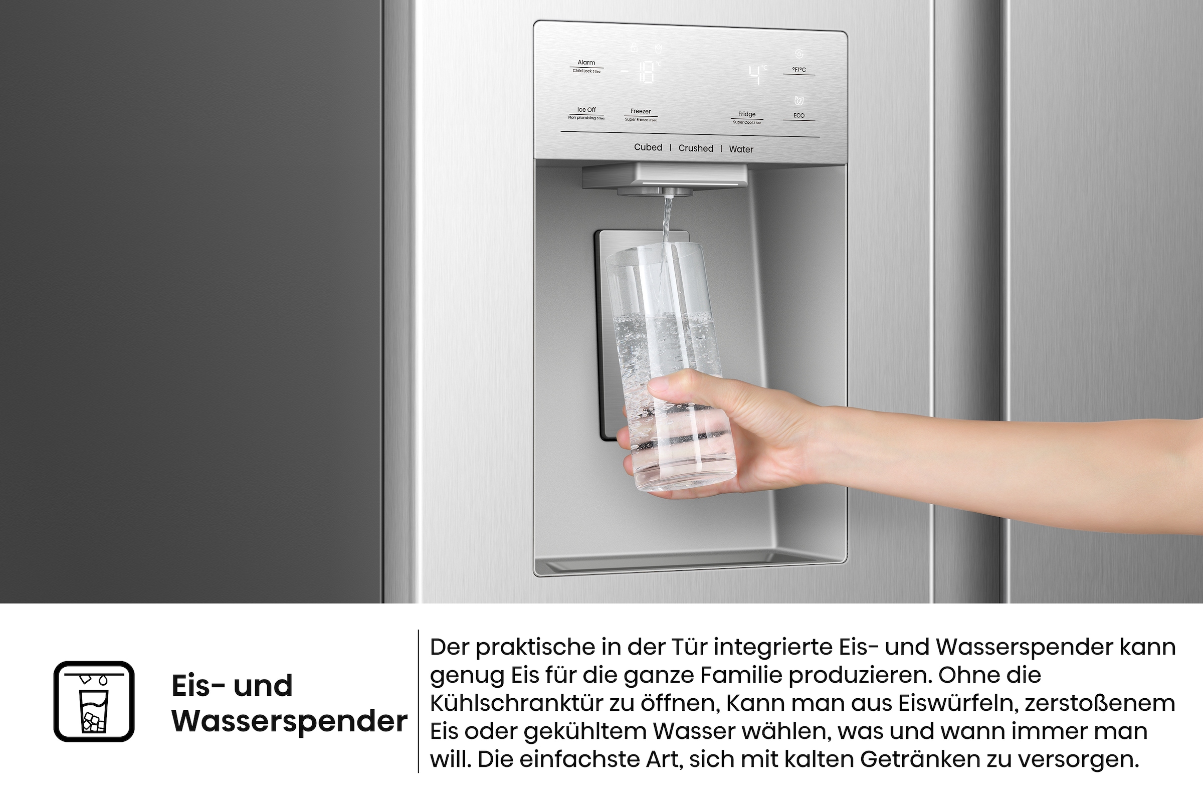 Hisense Side-by-Side »RS5P528STIE« 178,6 cm hoch 91,1 cm breit Wasser-& Eisspender