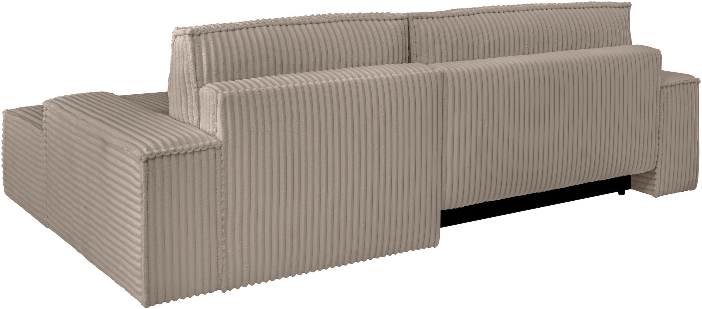 andas Ecksofa »Finnley Schlafsofa 267 cm in Bouclé, Struktur fein u. Cord, L-Form,«, Schlaffunktion m. Bettkasten (136/210 cm), Bouclé, Struktur und Cord